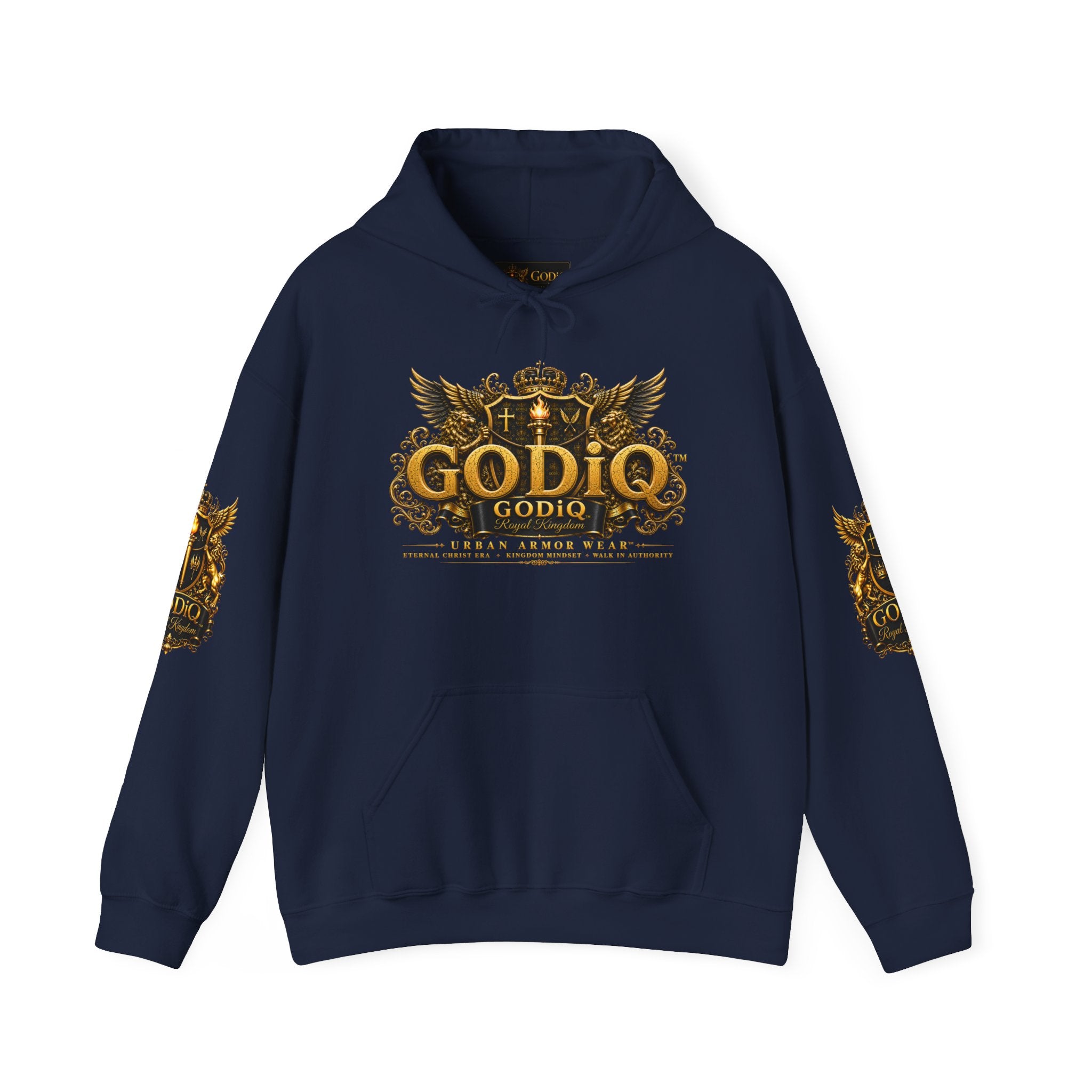 GODiQ™ Royal Kingdom Signature Crest Hoodie – Urban Armor Wear™ Luxury Christian Hoodie | Premium Faith Streetwear Christian Streetwear