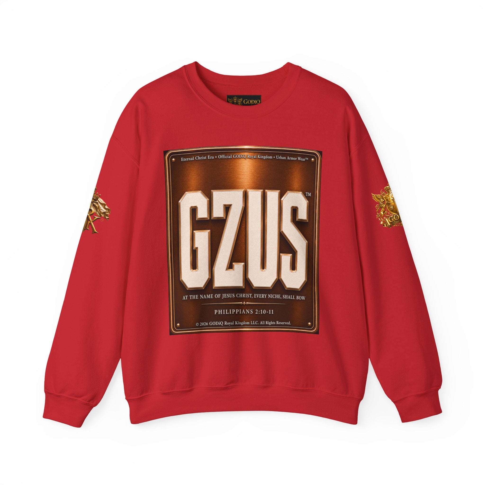 GZUS™ Psalm 23 Crewneck Sweatshirt – Luxury Christian Faith Sweatshirt | Jesus Graphic Pullover | Psalm 23 Scripture Sweatshirt | GODiQ Royal Kingdom™ Urban Armor Wear
