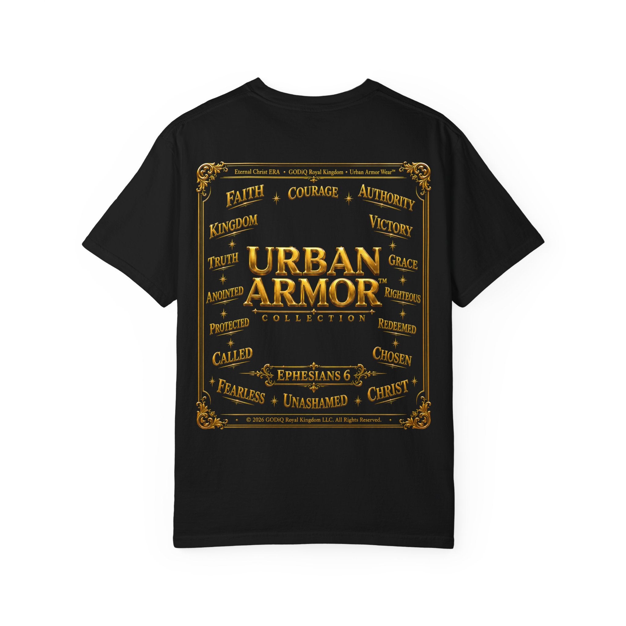 GODiQ™ Royal Crest T-Shirt – Urban Armor™ Premium Christian Faith Graphic Tee | Luxury Kingdom Apparel
