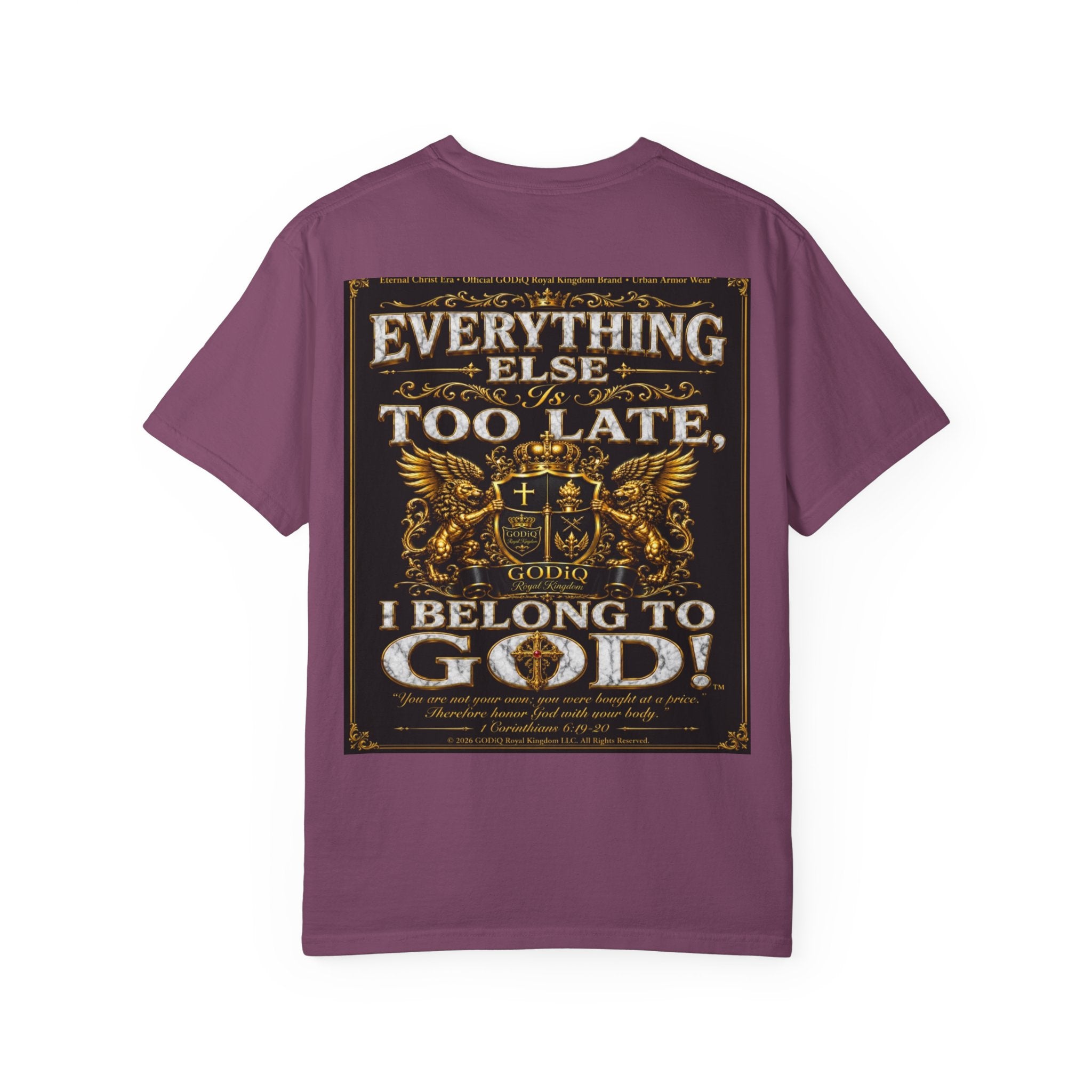 GODiQ™ Royal Kingdom Urban Armor Wear™ "NON NEGOTIABLE™: SOUL SOLD OUT FOR GOD™" Luxury Christian Graphic T-Shirt | Premium Faith Apparel | 24K Gold Heraldic Kingdom Statement Tee