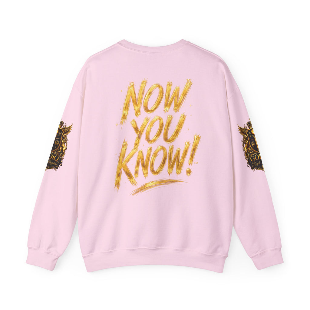 GODiQ Royal Kingdom™ Urban Armor Wear – "Now You Know" 18K Gold Graphic Unisex Crewneck Sweatshirt