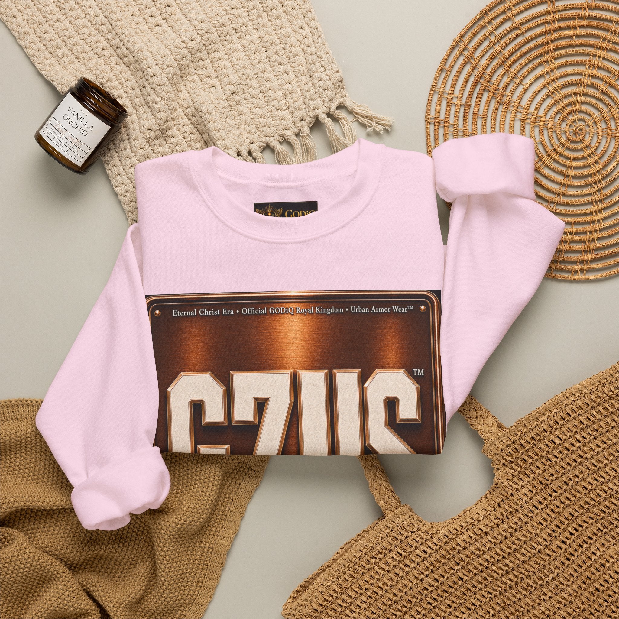GZUS™ Psalm 23 Crewneck Sweatshirt – Luxury Christian Faith Sweatshirt | Jesus Graphic Pullover | Psalm 23 Scripture Sweatshirt | GODiQ Royal Kingdom™ Urban Armor Wear