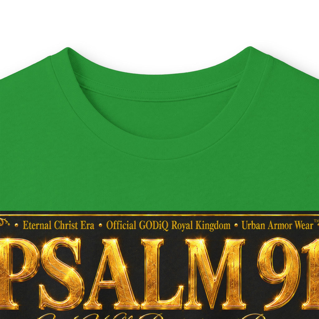 Psalm 91™ Long Sleeve Christian T-Shirt | God's Promise of Divine Protection | Premium Biblical Prayer Shirt | Luxury Faith-Based Scripture Apparel | GODiQ Royal Kingdom™ Urban Armor Wear