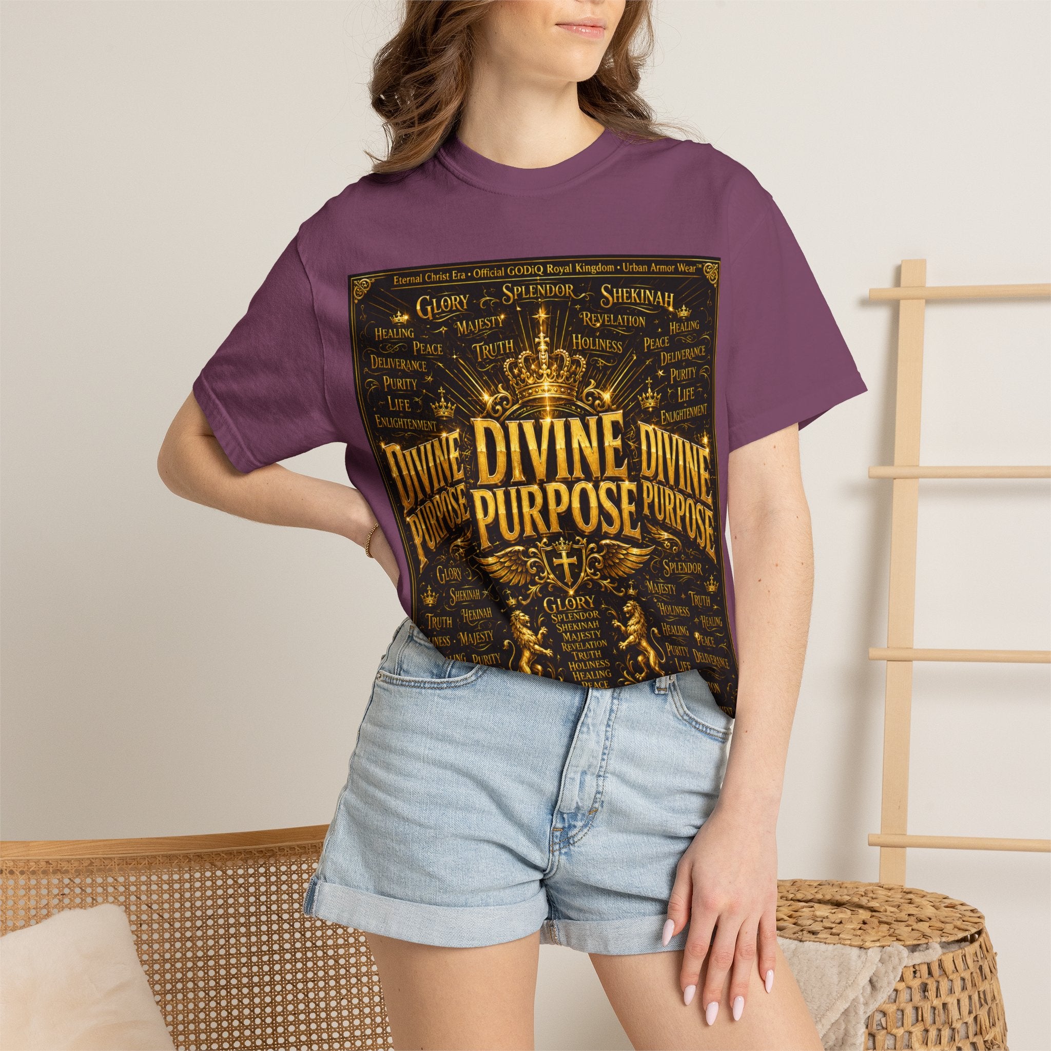 GODiQ Royal Kingdom™ Divine Purpose T-Shirt – "My Ultimate Purpose Is To Glorify You, God" Luxury Christian Graphic Tee | Premium 24K Gold Faith Apparel | Urban Armor Wear™ Inspirational Streetwear...