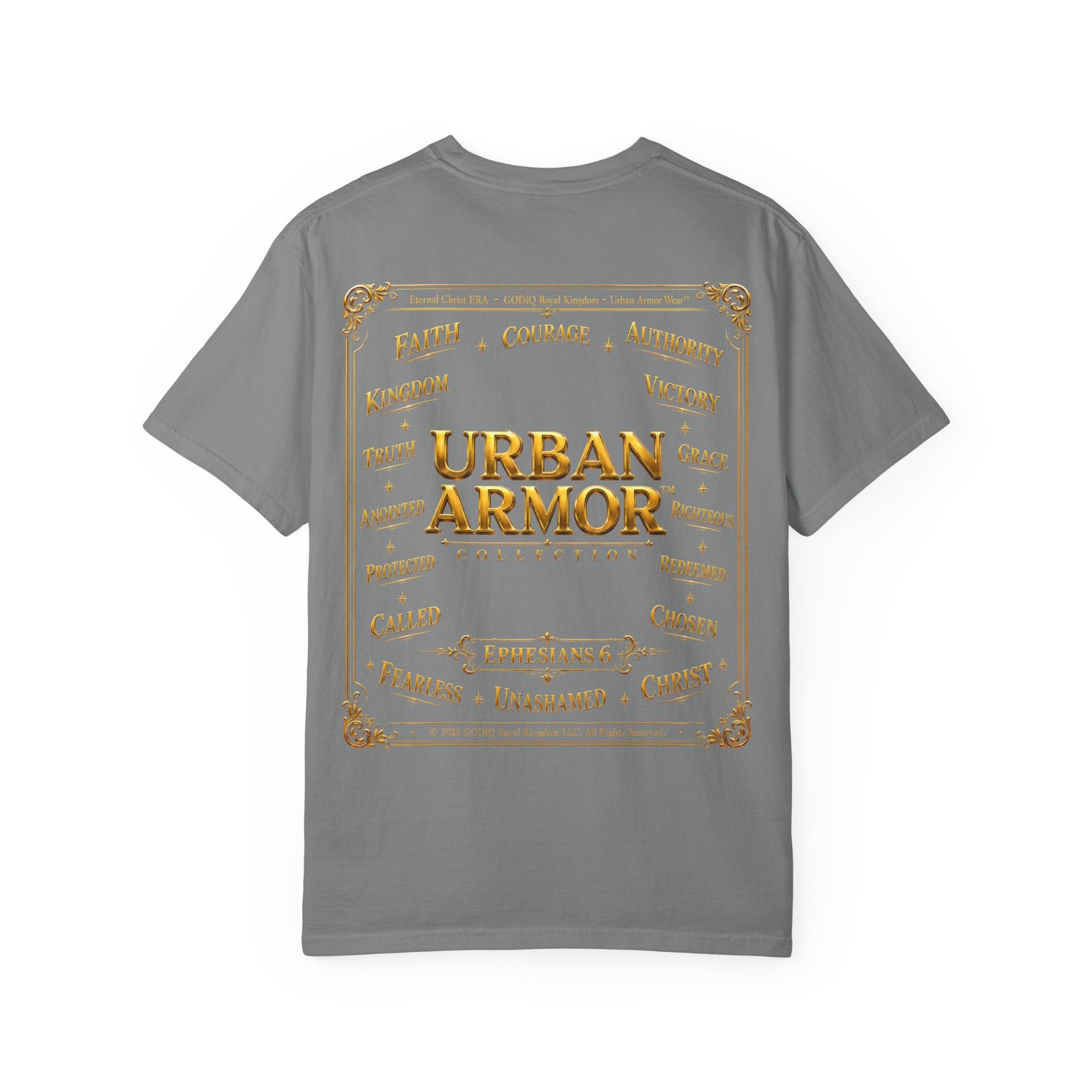 GODiQ™ Royal Crest T-Shirt – Urban Armor™ Premium Christian Faith Graphic Tee | Luxury Kingdom Apparel