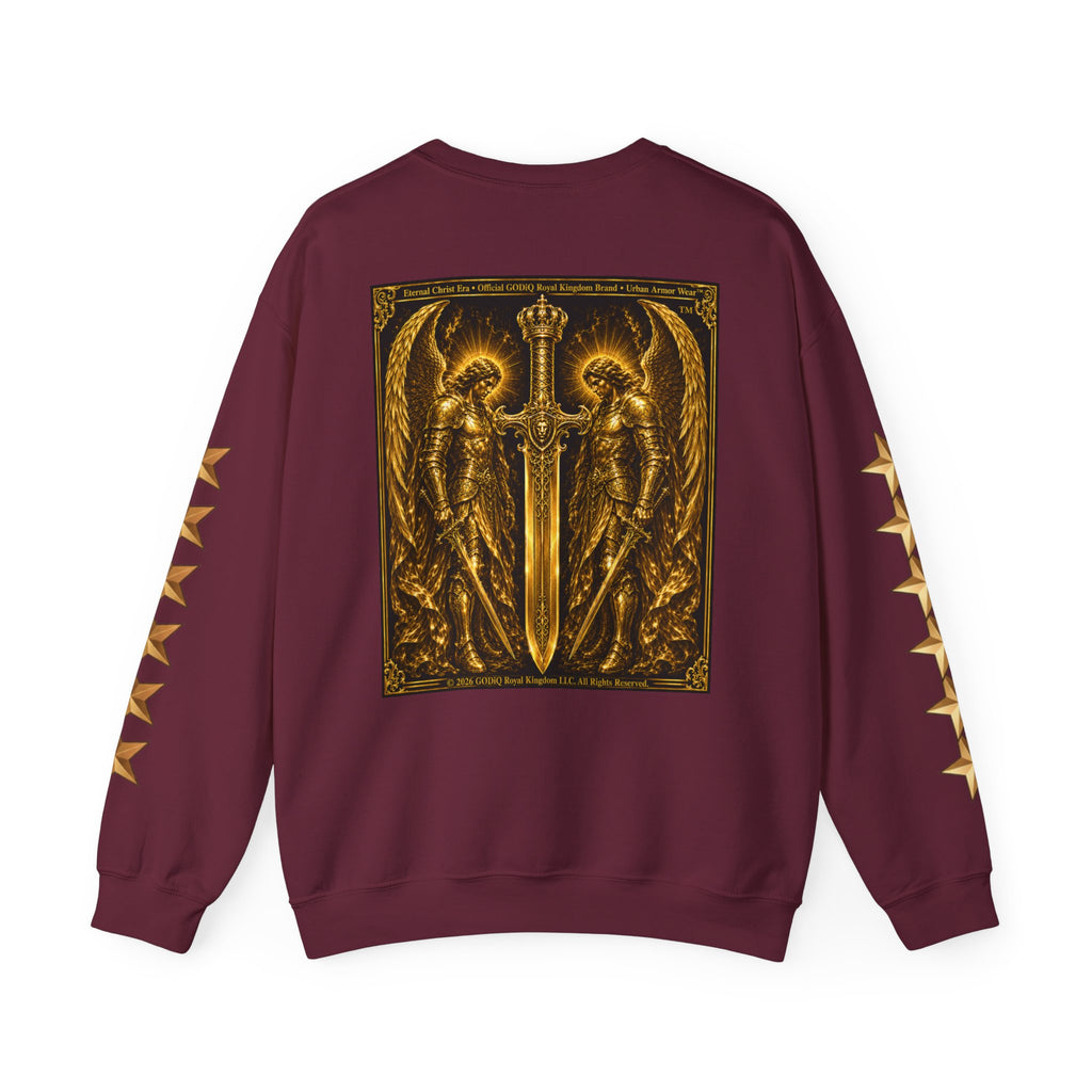 Prayer of the Righteous™ Crewneck Sweatshirt — James 5 Faith Graphic | Luxury Christian Streetwear | GODiQ Royal Kingdom™ Urban Armor Wear™