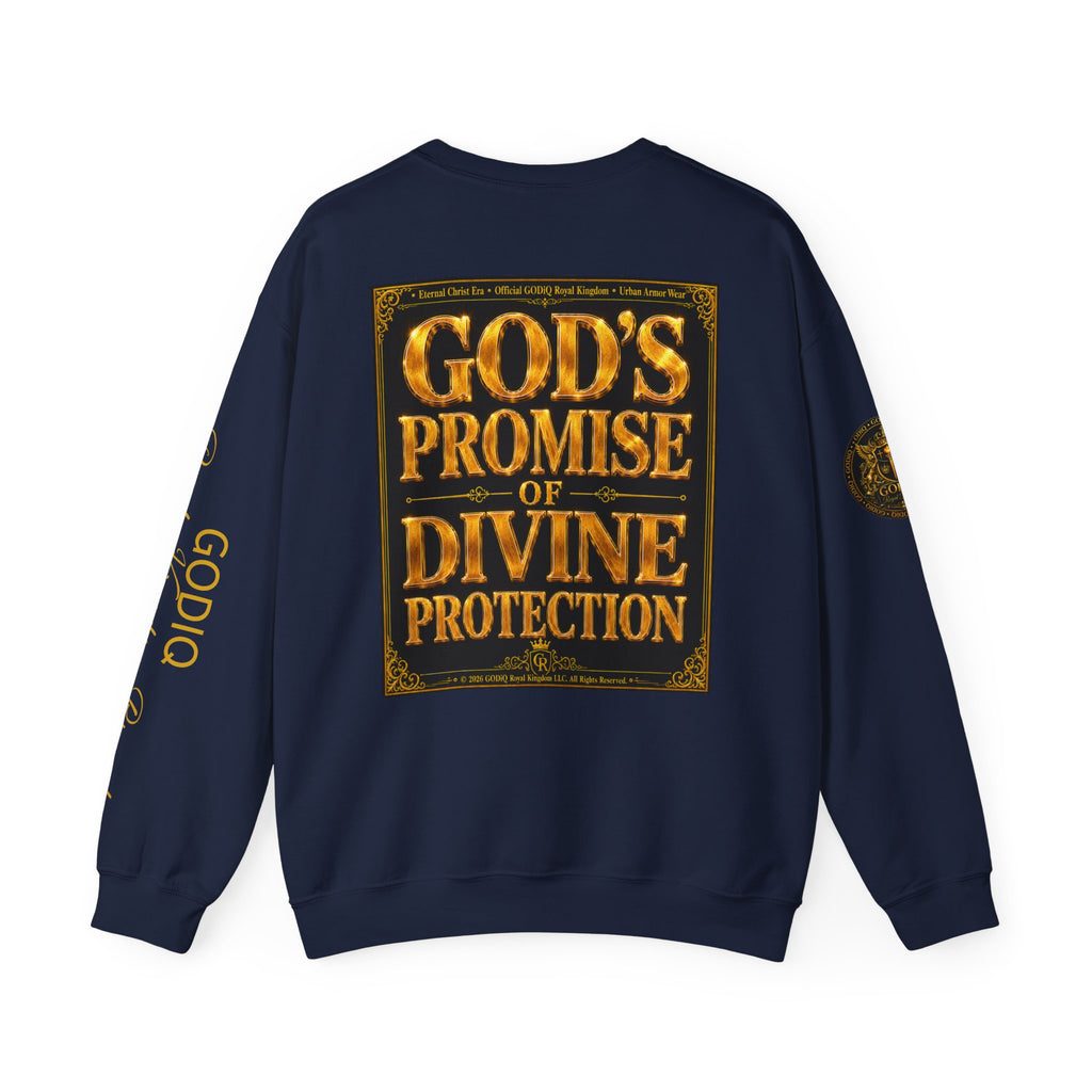 Psalm 91™ Crewneck Sweatshirt – "God's Promise of Divine Protection" Luxury Christian Pullover | Premium Faith Apparel | GODiQ Royal Kingdom™ Urban Armor Wear