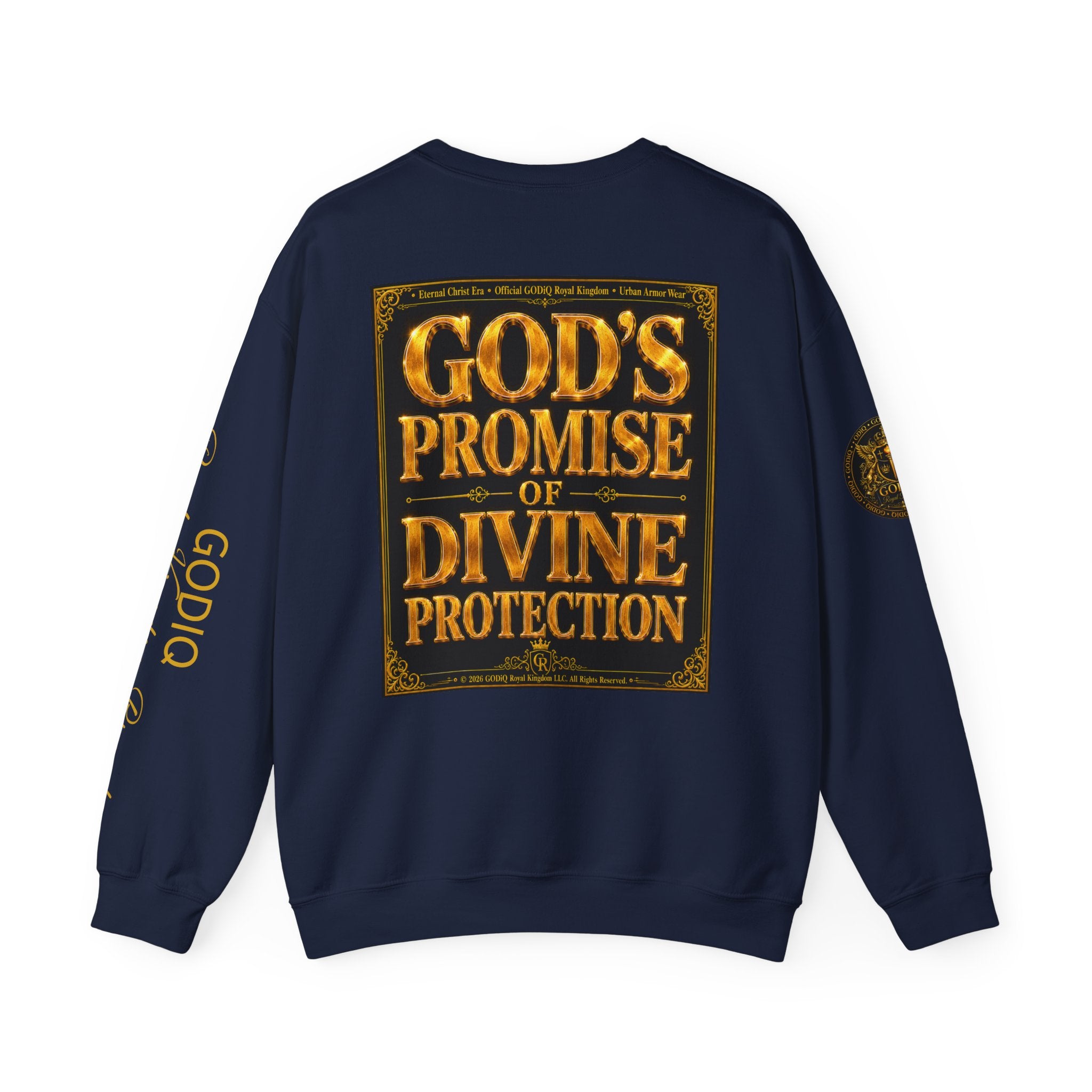 Psalm 91™ Crewneck Sweatshirt – "God's Promise of Divine Protection" Luxury Christian Pullover | Premium Faith Apparel | GODiQ Royal Kingdom™ Urban Armor Wear