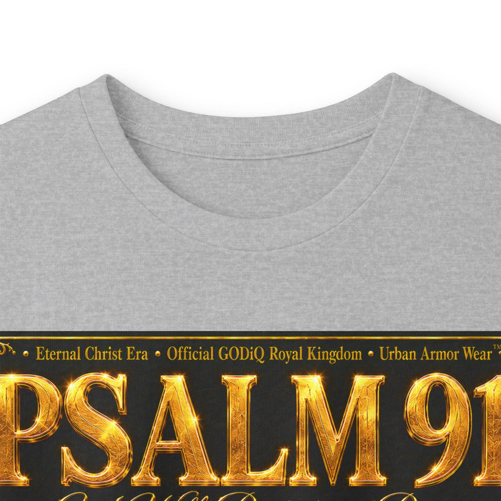 Psalm 91™ Long Sleeve Christian T-Shirt | God's Promise of Divine Protection | Premium Biblical Prayer Shirt | Luxury Faith-Based Scripture Apparel | GODiQ Royal Kingdom™ Urban Armor Wear