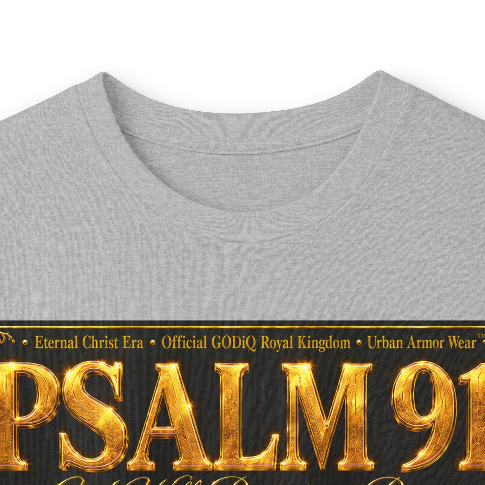 Psalm 91™ Long Sleeve Christian T-Shirt | God's Promise of Divine Protection | Premium Biblical Prayer Shirt | Luxury Faith-Based Scripture Apparel | GODiQ Royal Kingdom™ Urban Armor Wear