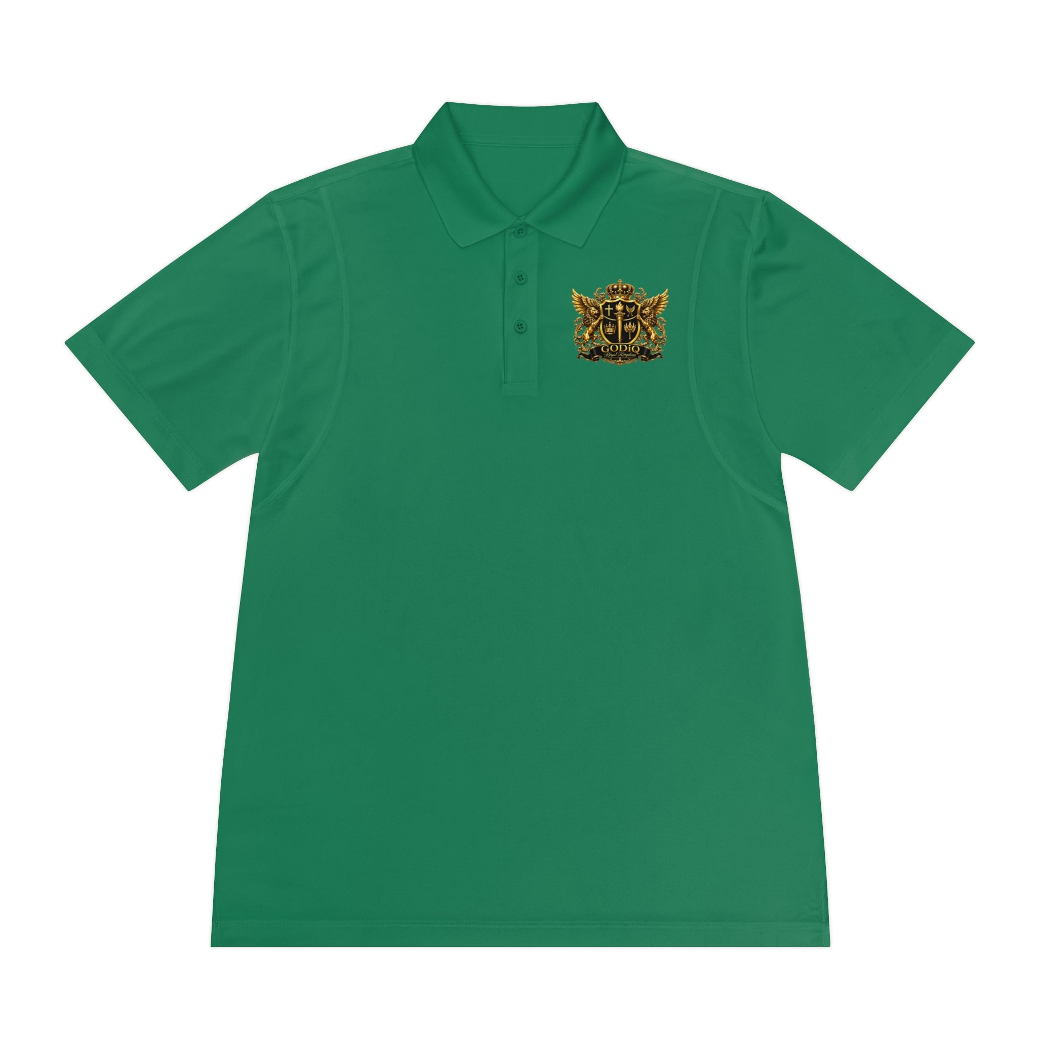 GODiQ Royal Kingdom™ Psalm 91 Men's Performance Polo – Premium Christian Golf Shirt | Luxury Gold Scripture Polo | Moisture-Wicking Faith Apparel