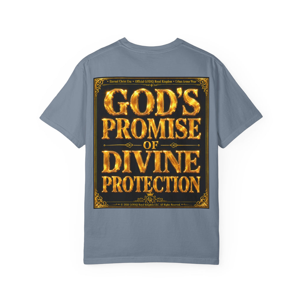 Psalm 91™ Christian Graphic T-Shirt – "God's Promise of Divine Protection" Luxury Garment-Dyed Scripture Tee | Premium Comfort Colors® 1717 | GODiQ Royal Kingdom™ Urban Armor Wear