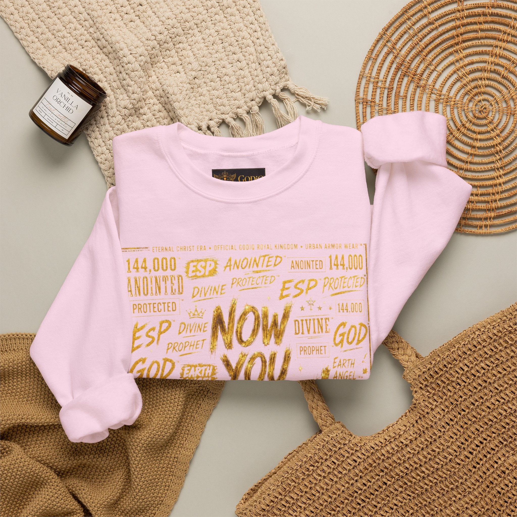GODiQ Royal Kingdom™ Urban Armor Wear – "Now You Know" 18K Gold Graphic Unisex Crewneck Sweatshirt