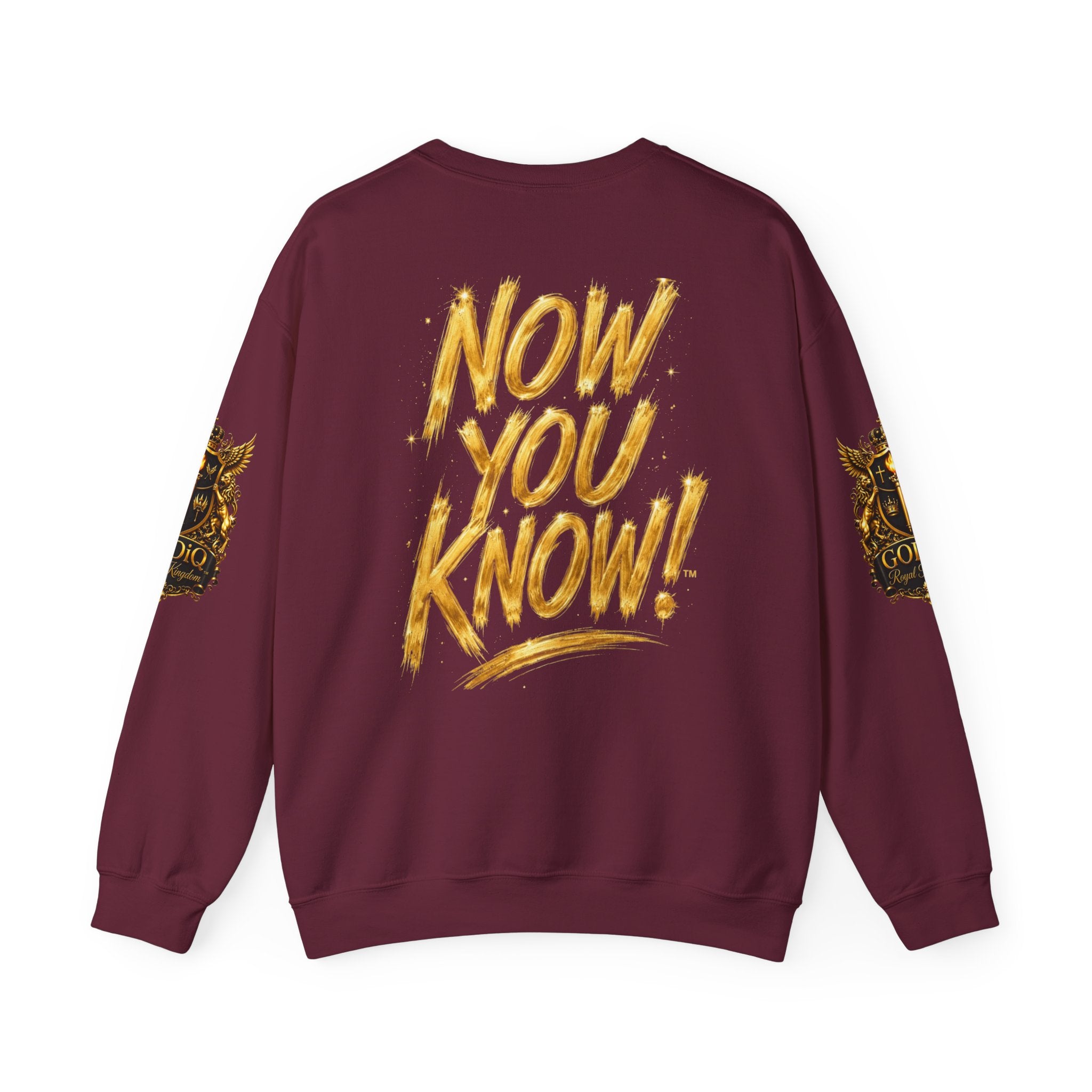 GODiQ Royal Kingdom™ Urban Armor Wear – "Now You Know" 18K Gold Graphic Unisex Crewneck Sweatshirt
