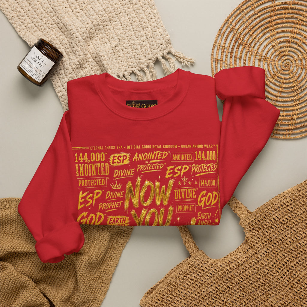 GODiQ Royal Kingdom™ Urban Armor Wear – "Now You Know" 18K Gold Graphic Unisex Crewneck Sweatshirt