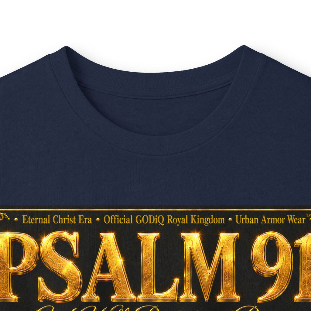 Psalm 91™ Long Sleeve Christian T-Shirt | God's Promise of Divine Protection | Premium Biblical Prayer Shirt | Luxury Faith-Based Scripture Apparel | GODiQ Royal Kingdom™ Urban Armor Wear