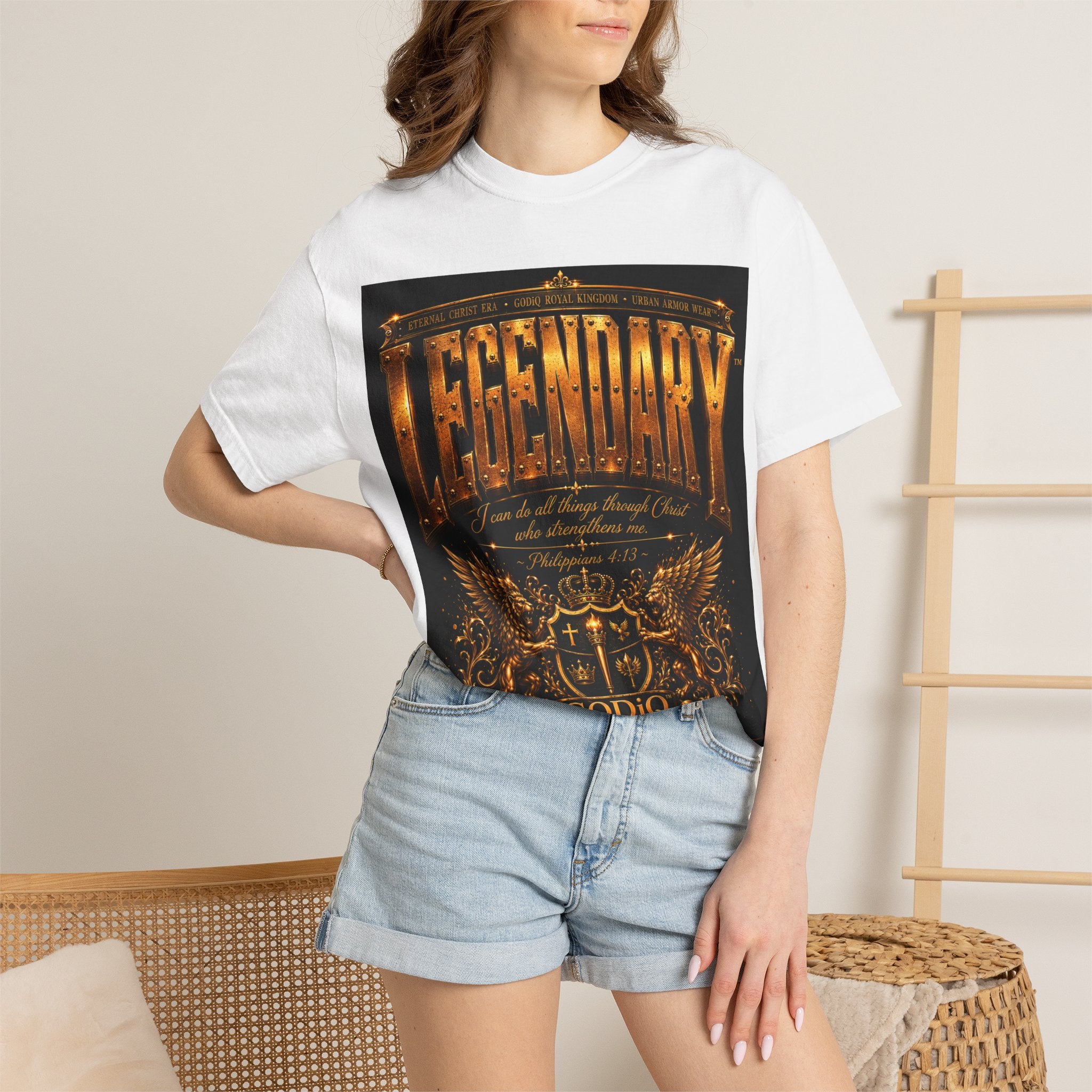 Legendary Impact™ Graphic T-Shirt – Luxury Christian Streetwear | Premium Garment-Dyed Heavyweight Tee | GODiQ Urban Armor™