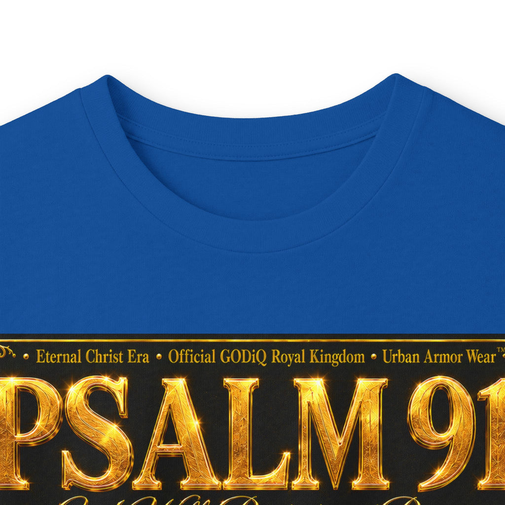 Psalm 91™ Long Sleeve Christian T-Shirt | God's Promise of Divine Protection | Premium Biblical Prayer Shirt | Luxury Faith-Based Scripture Apparel | GODiQ Royal Kingdom™ Urban Armor Wear