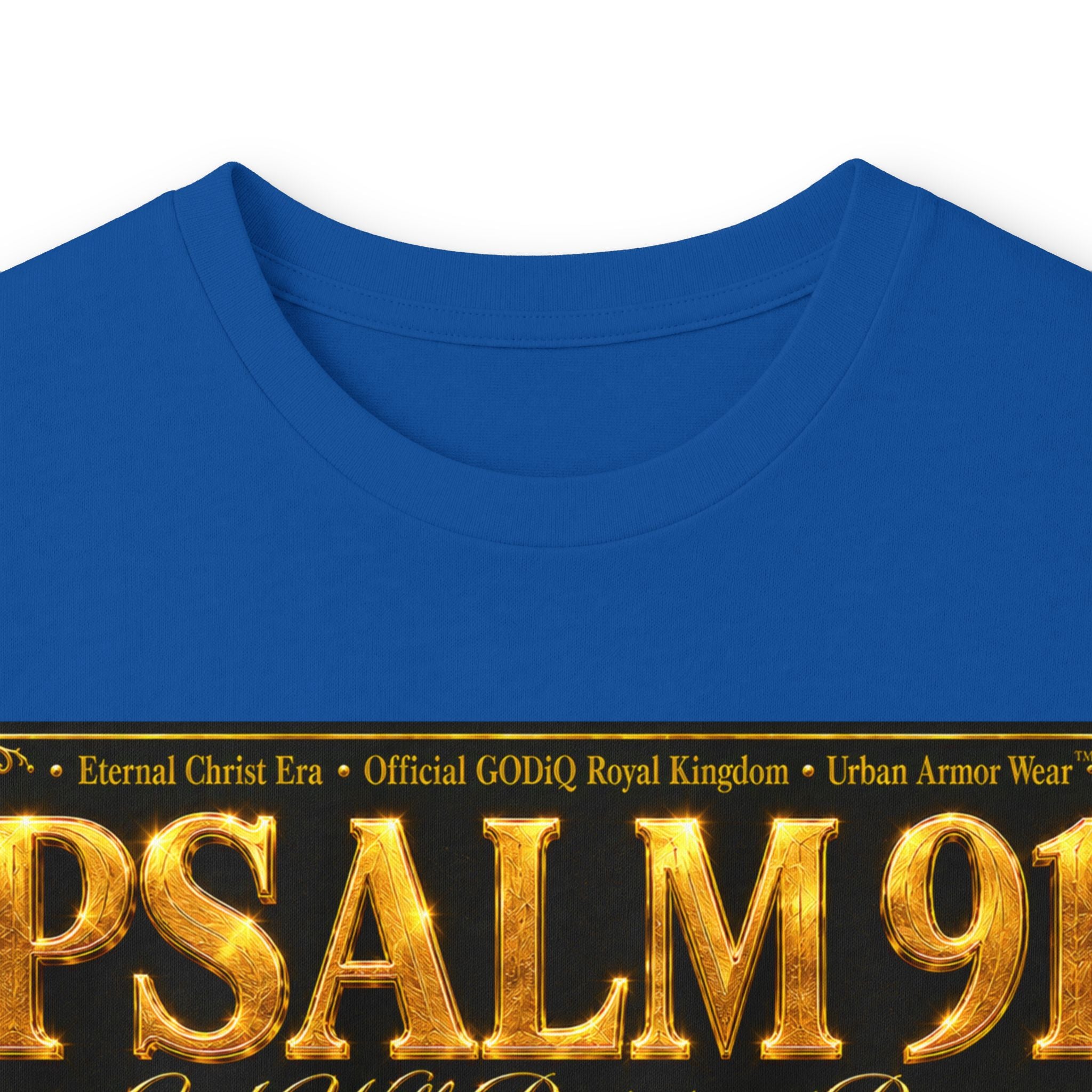 Psalm 91™ Long Sleeve Christian T-Shirt | God's Promise of Divine Protection | Premium Biblical Prayer Shirt | Luxury Faith-Based Scripture Apparel | GODiQ Royal Kingdom™ Urban Armor Wear