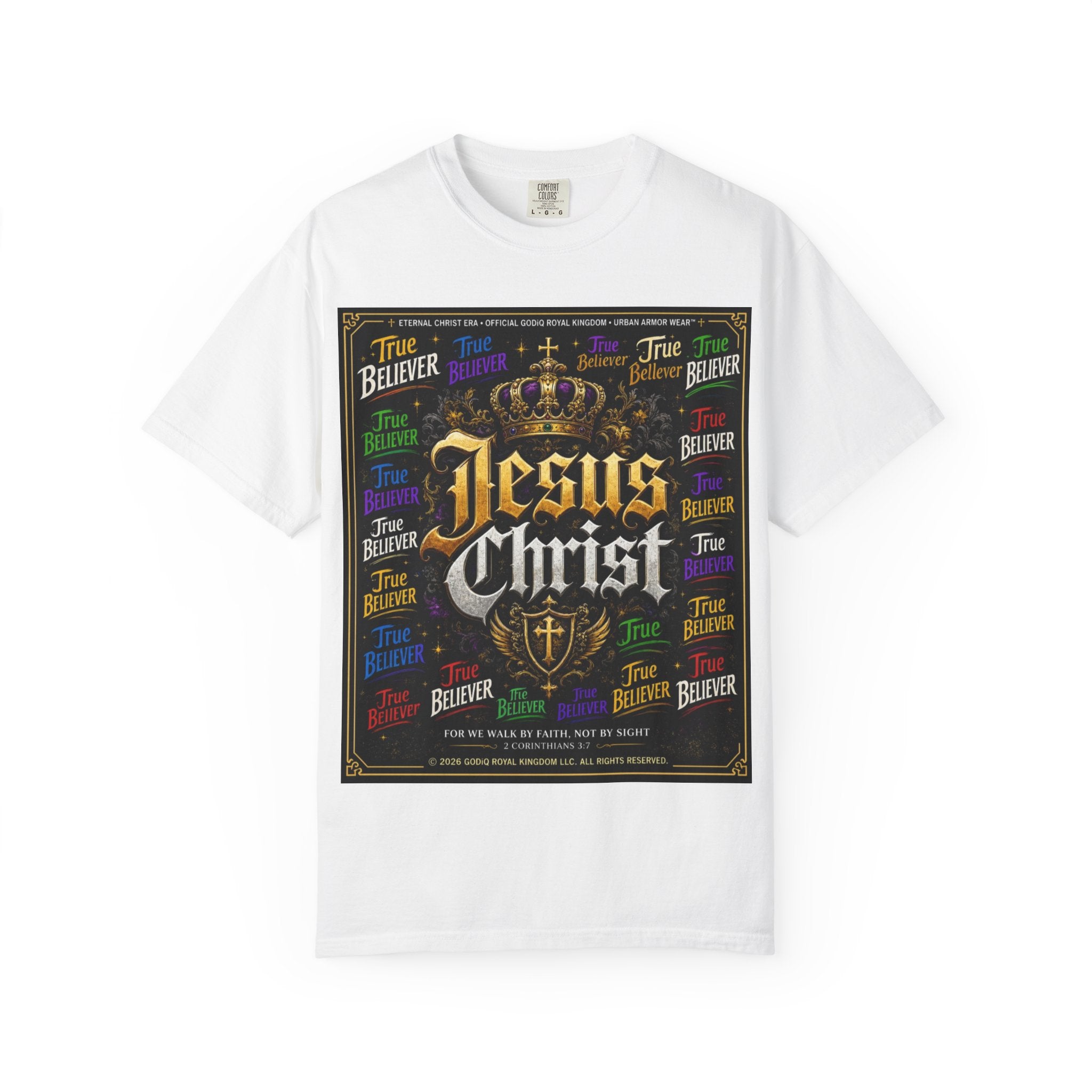 GODiQ Royal Kingdom - Urban Armor Collection - Jesus Christ Crown Graphic T‑Shirt