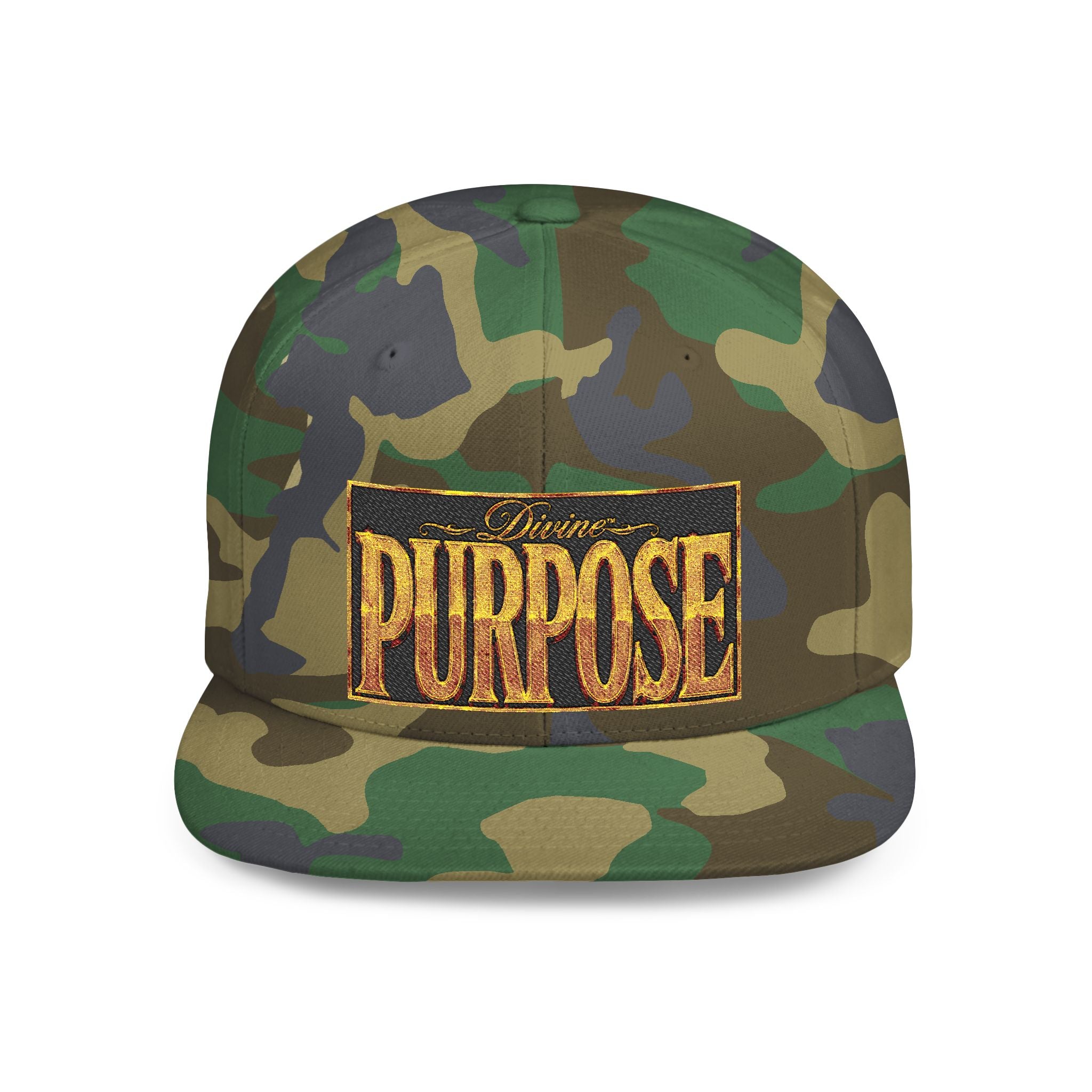 GODiQ Royal Kingdom™ Divine Purpose™ Snapback Hat – "PURPOSE" Premium Flat Bill Cap | Luxury Christian Streetwear | Urban Armor Wear™ Kingdom Identity Hat
