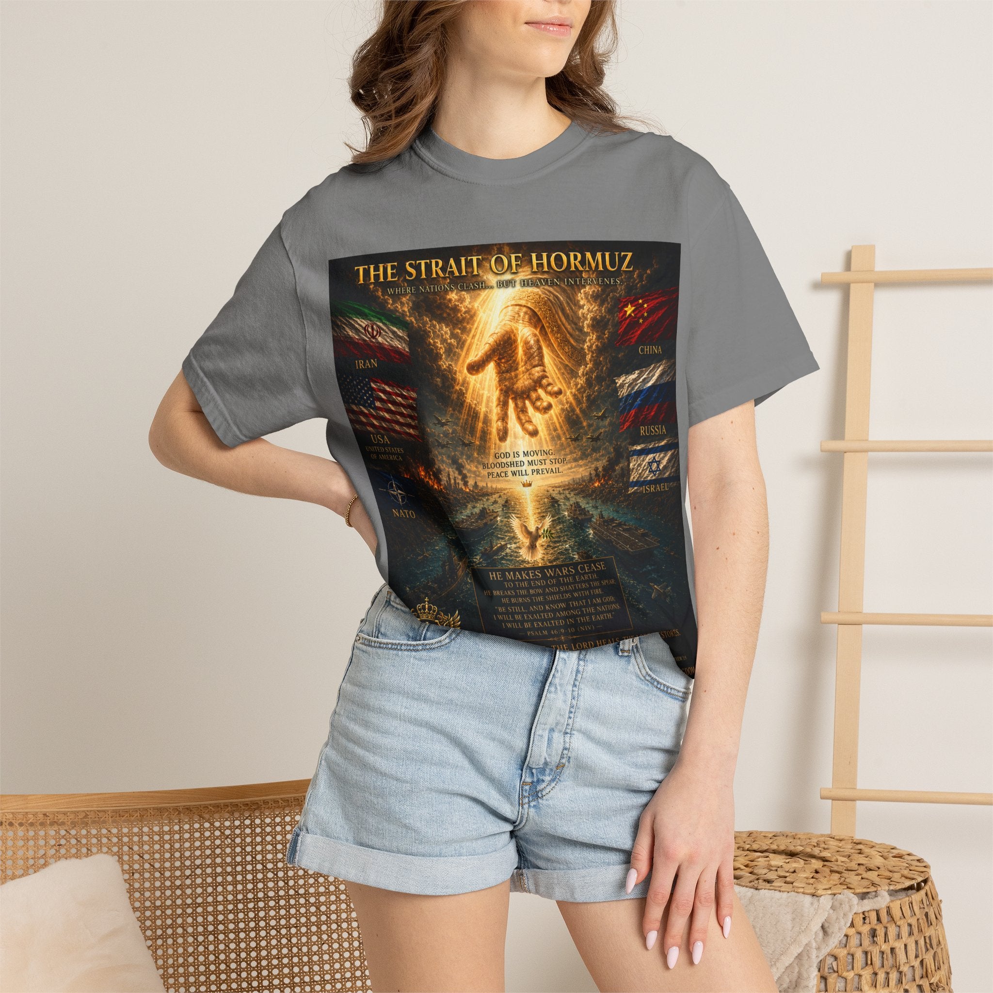 GODiQ Royal Kingdom™ – "Fix It, Lord Jesus" Luxury Christian T-Shirt | Strait of Hormuz Edition | Premium Faith Graphic Tee | Comfort Colors® 1717