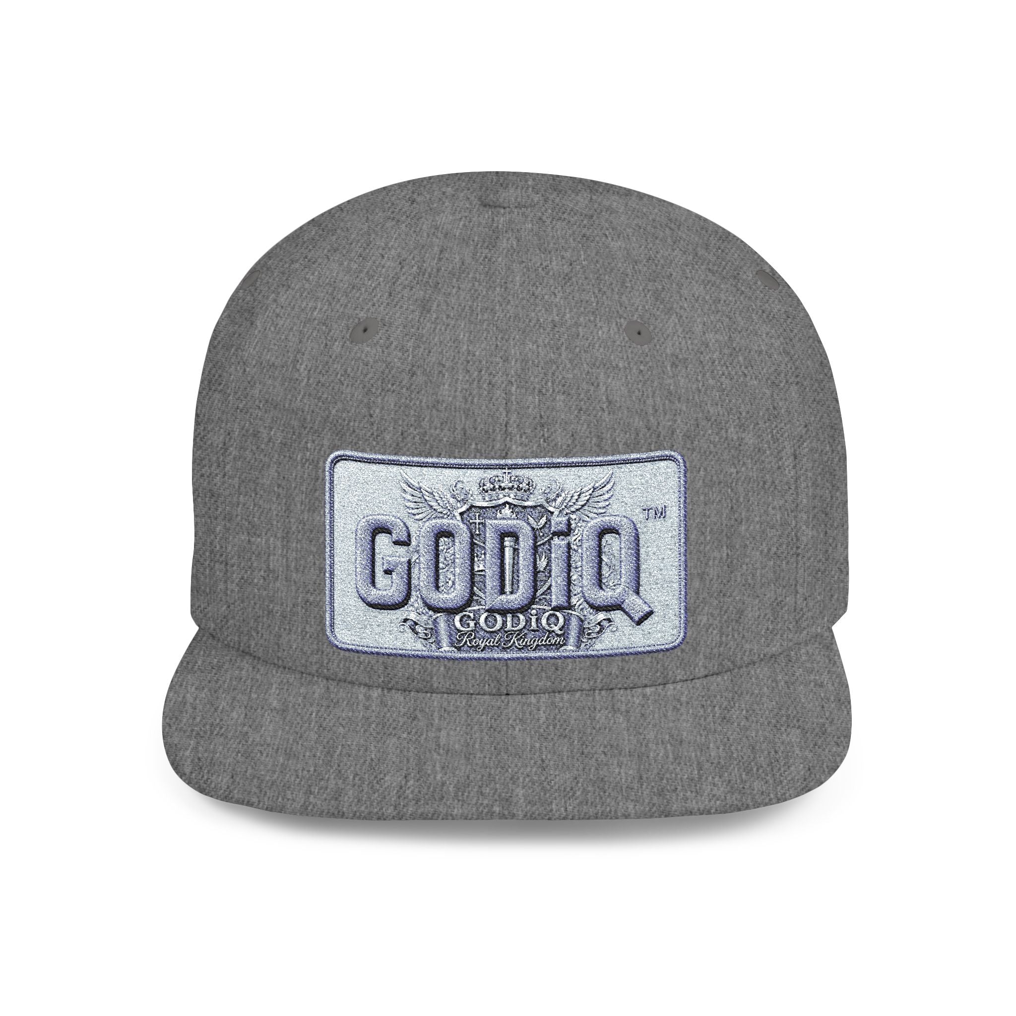 GODiQ Royal Kingdom™ Urban Armor Wear™ Sparkle Sequin GODiQ™ Patch Flat Bill Snapback | Luxury Christian Streetwear Cap