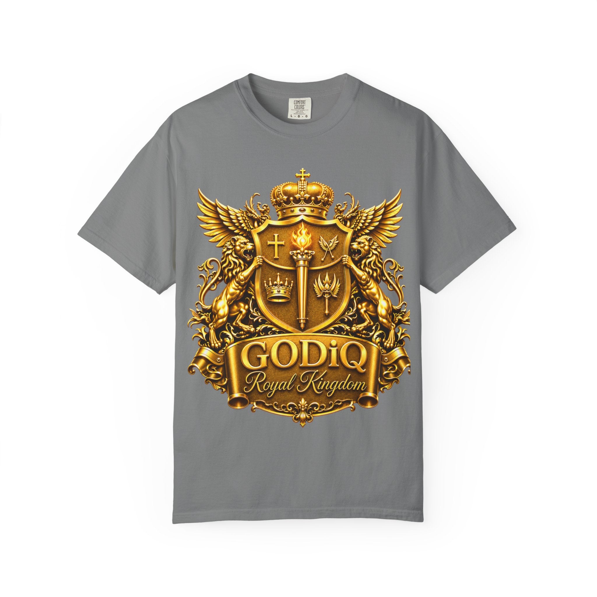 GODiQ™ Royal Crest T-Shirt – Urban Armor™ Premium Christian Faith Graphic Tee | Luxury Kingdom Apparel