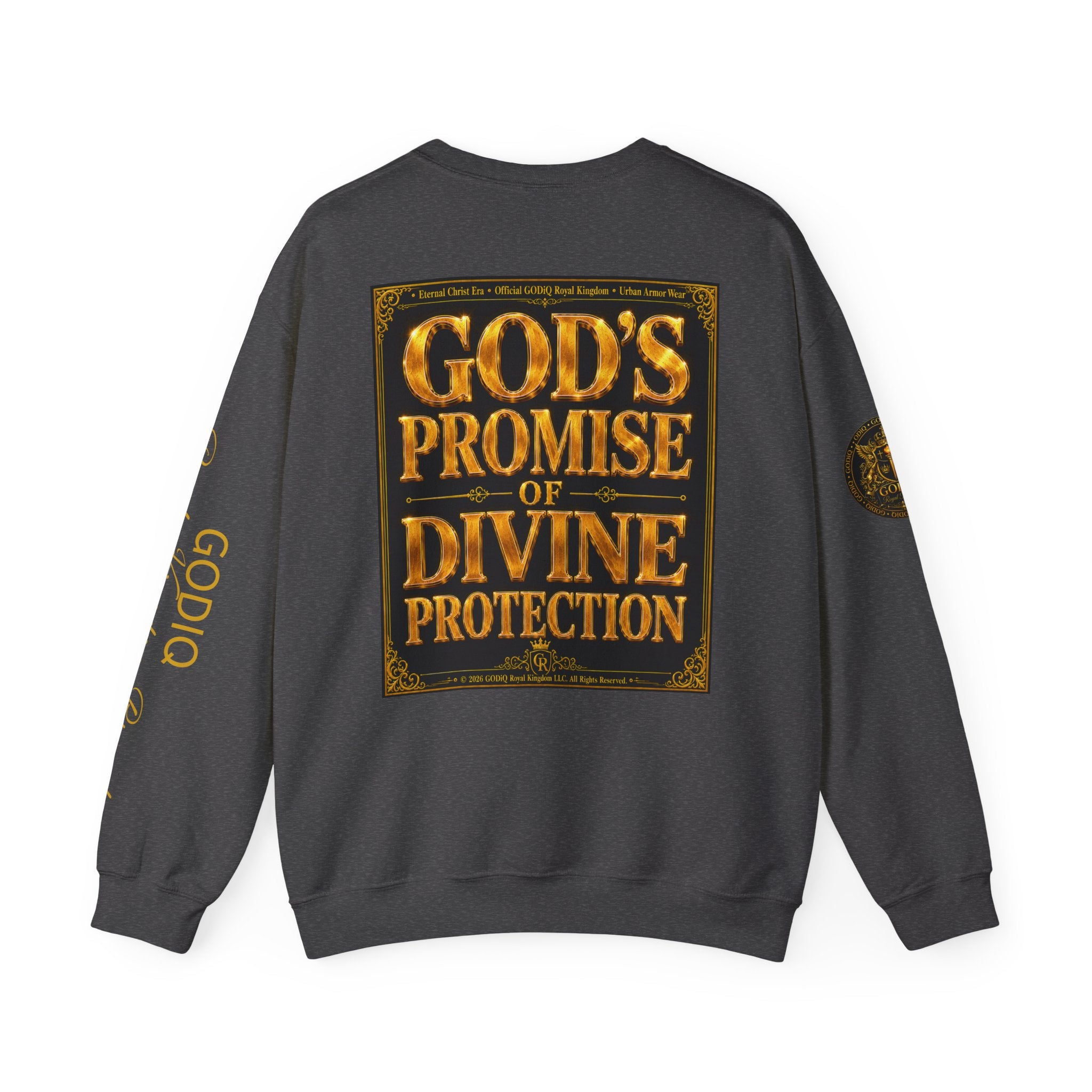 Psalm 91™ Crewneck Sweatshirt – "God's Promise of Divine Protection" Luxury Christian Pullover | Premium Faith Apparel | GODiQ Royal Kingdom™ Urban Armor Wear