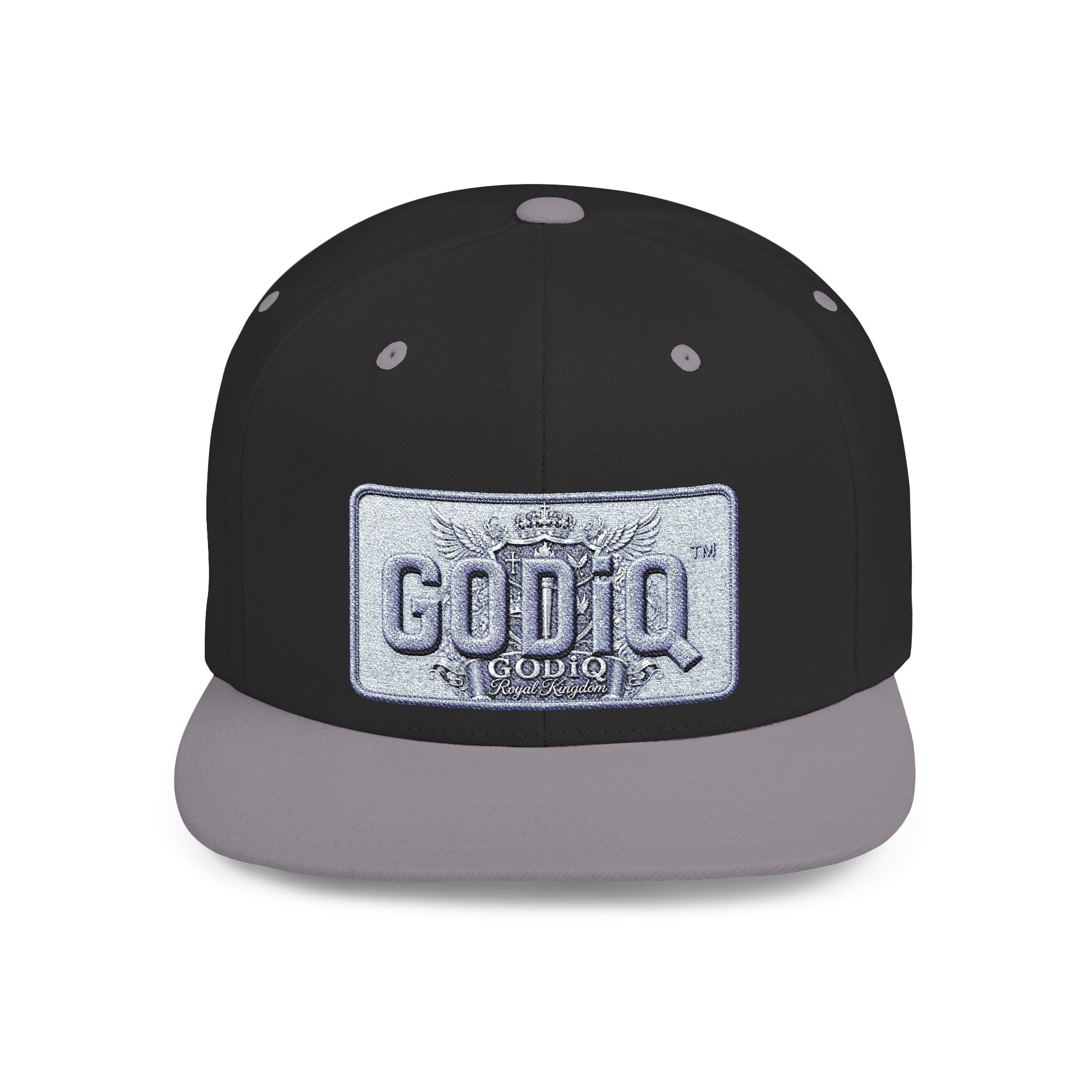 GODiQ Royal Kingdom™ Urban Armor Wear™ Sparkle Sequin GODiQ™ Patch Flat Bill Snapback | Luxury Christian Streetwear Cap
