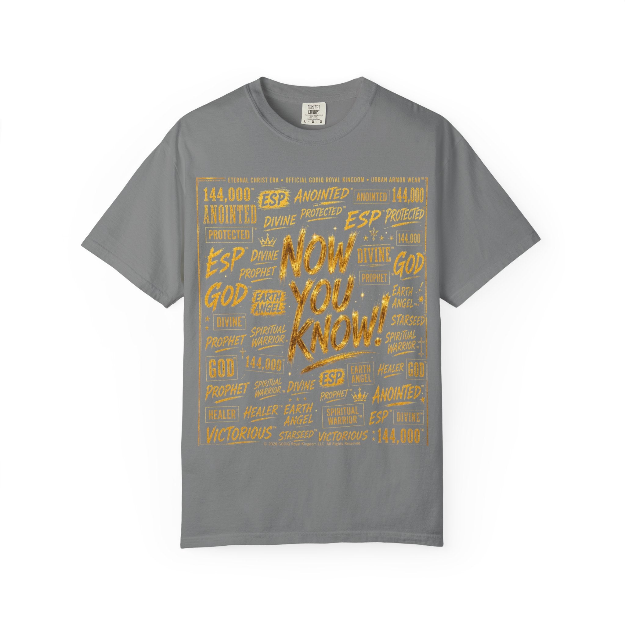 GODiQ Royal Kingdom™ Urban Armor Wear – "Now You Know" 18K Gold Graphic Unisex T-shirt