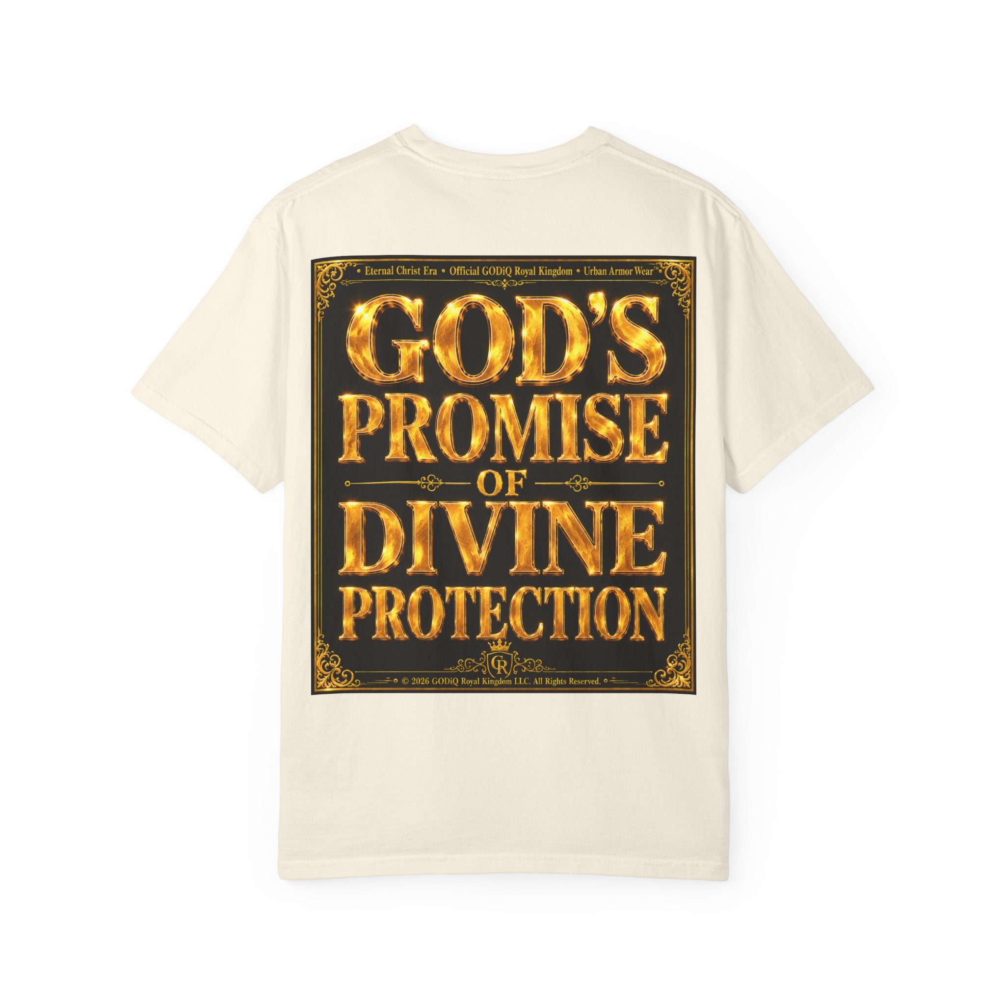 Psalm 91™ Christian Graphic T-Shirt – "God's Promise of Divine Protection" Luxury Garment-Dyed Scripture Tee | Premium Comfort Colors® 1717 | GODiQ Royal Kingdom™ Urban Armor Wear