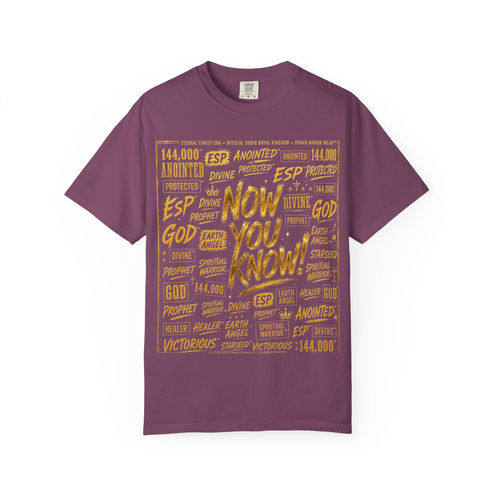 GODiQ Royal Kingdom™ Urban Armor Wear – "Now You Know" 18K Gold Graphic Unisex T-shirt