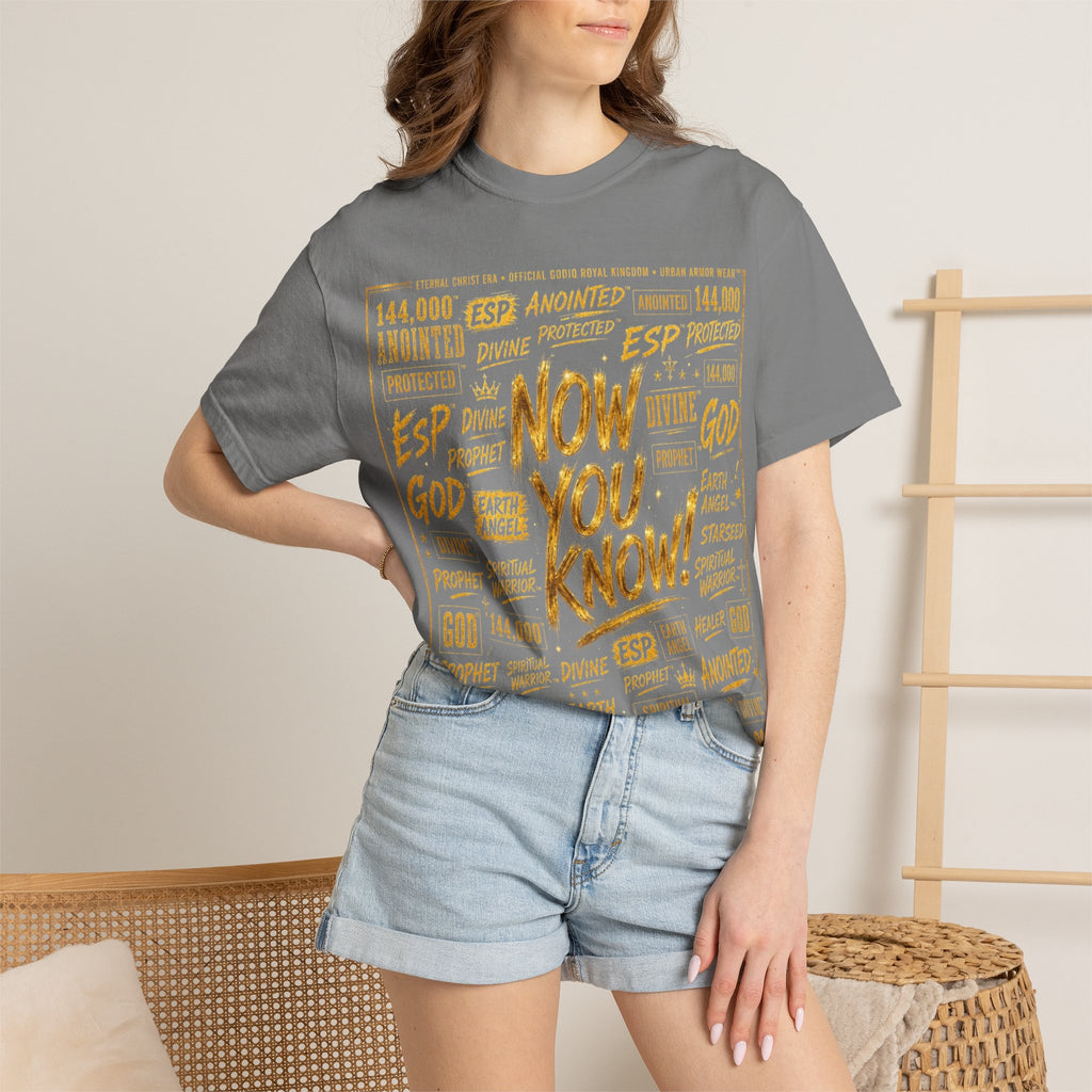 GODiQ Royal Kingdom™ Urban Armor Wear – "Now You Know" 18K Gold Graphic Unisex T-shirt