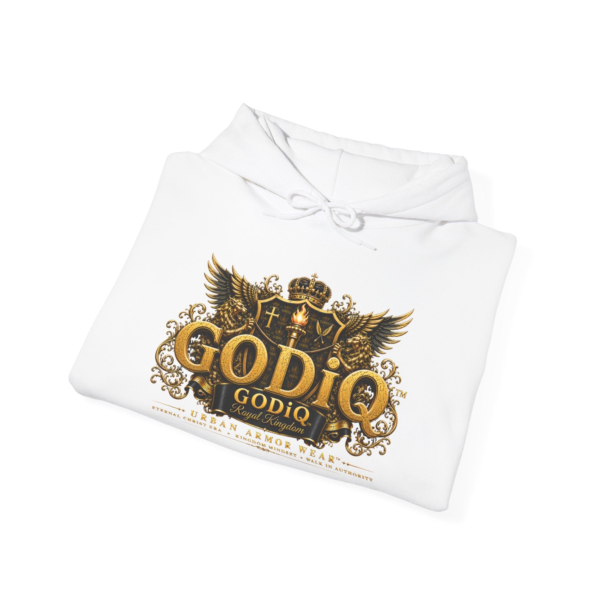 GODiQ™ Royal Kingdom Signature Crest Hoodie – Urban Armor Wear™ Luxury Christian Hoodie | Premium Faith Streetwear Christian Streetwear