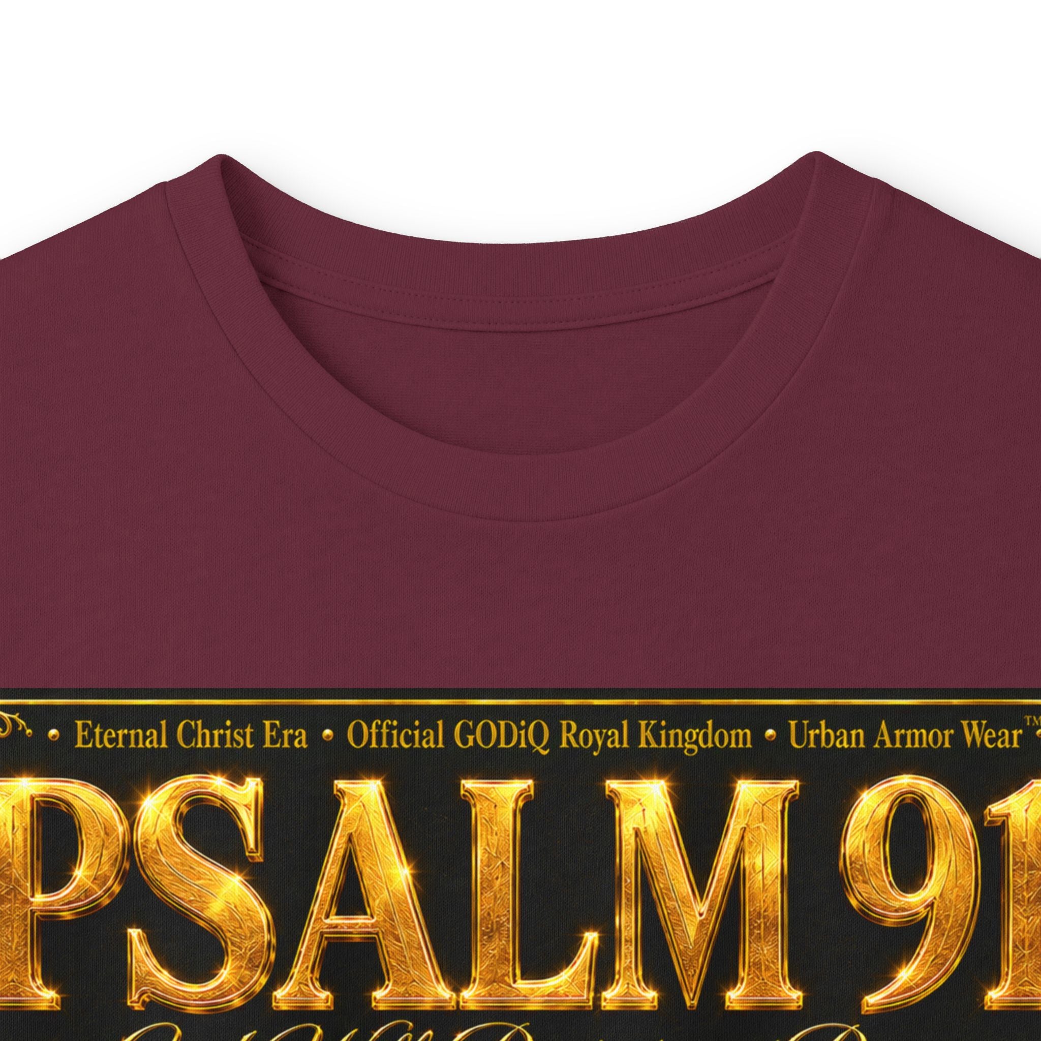 Psalm 91™ Long Sleeve Christian T-Shirt | God's Promise of Divine Protection | Premium Biblical Prayer Shirt | Luxury Faith-Based Scripture Apparel | GODiQ Royal Kingdom™ Urban Armor Wear