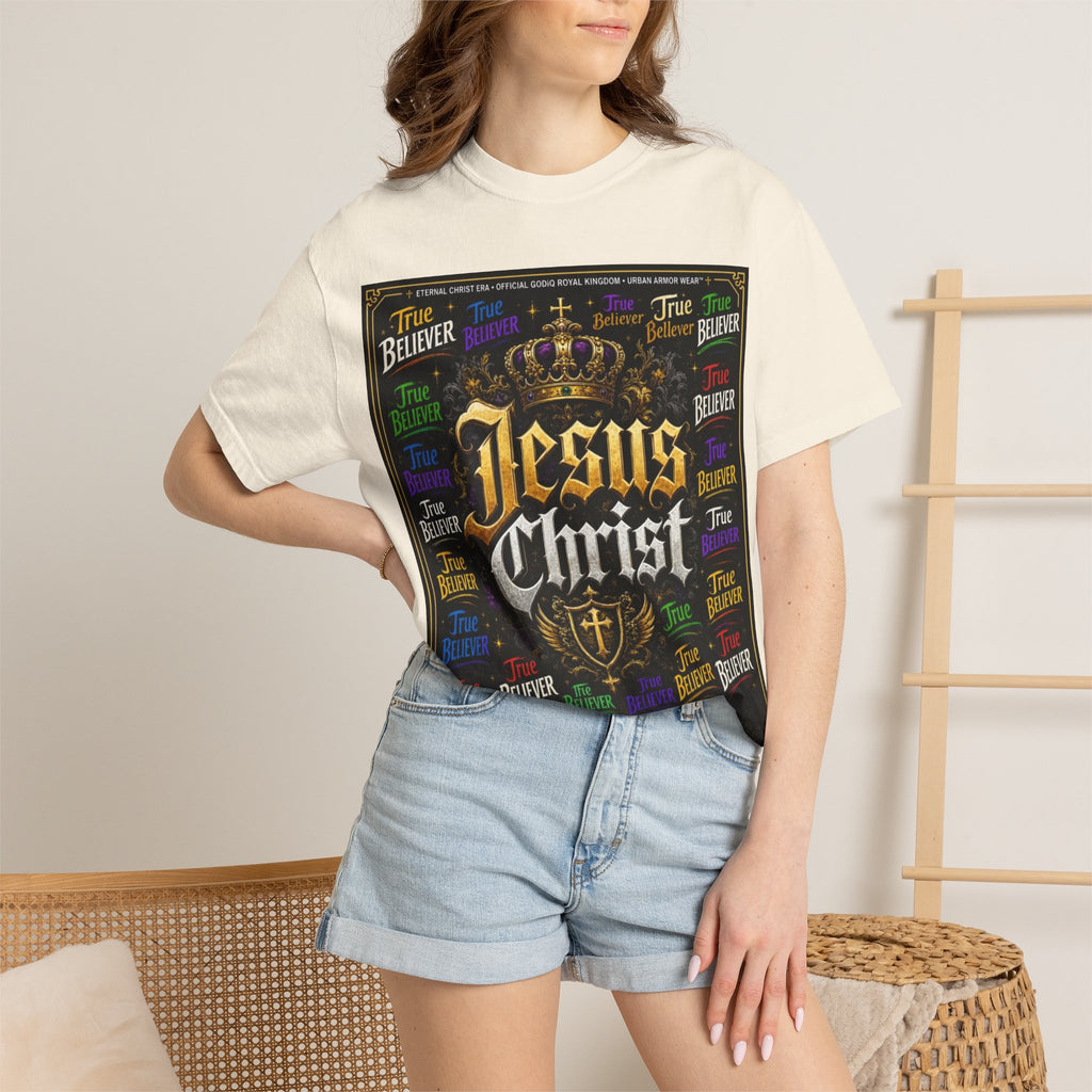 GODiQ Royal Kingdom - Urban Armor Collection - Jesus Christ Crown Graphic T‑Shirt