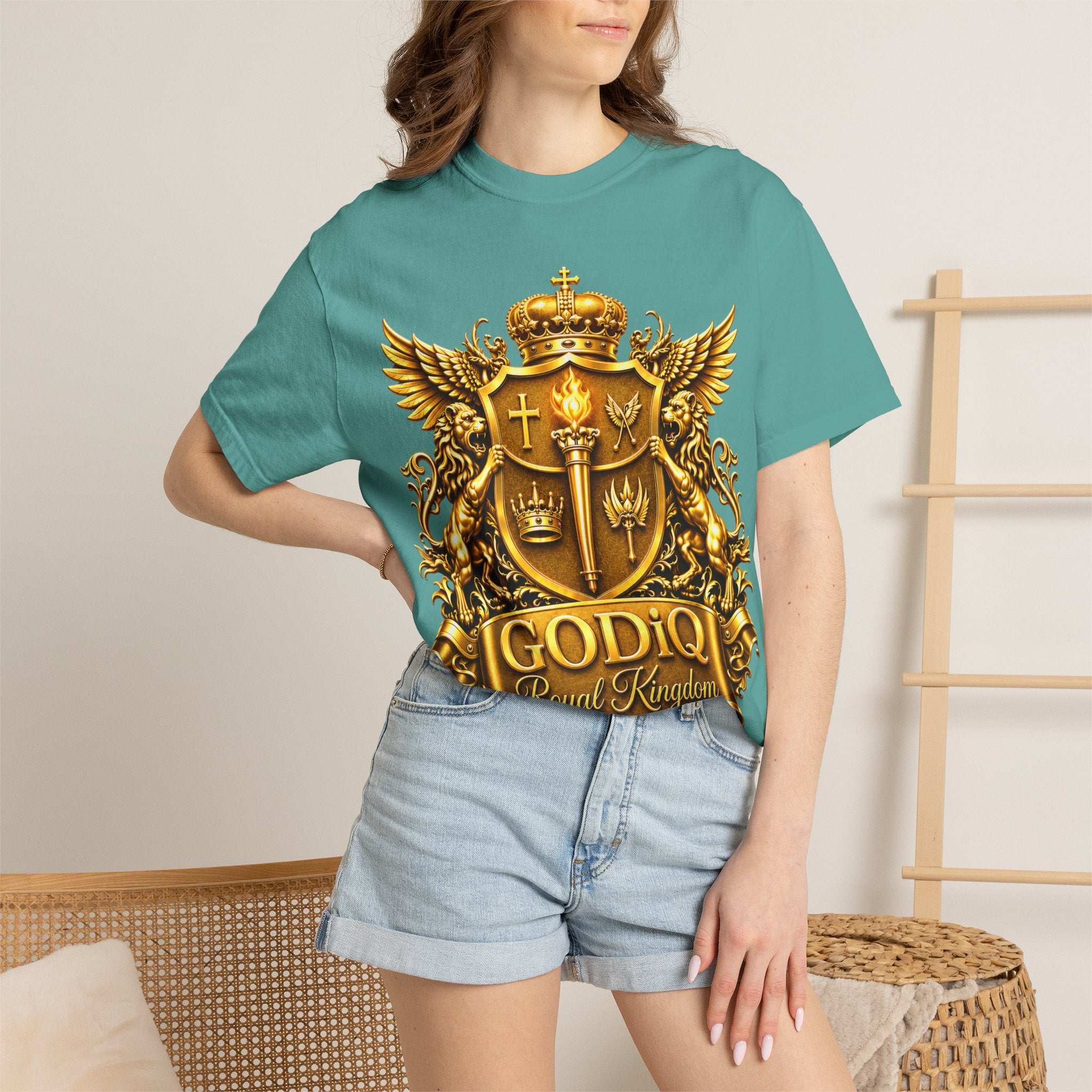 GODiQ™ Royal Crest T-Shirt – Urban Armor™ Premium Christian Faith Graphic Tee | Luxury Kingdom Apparel