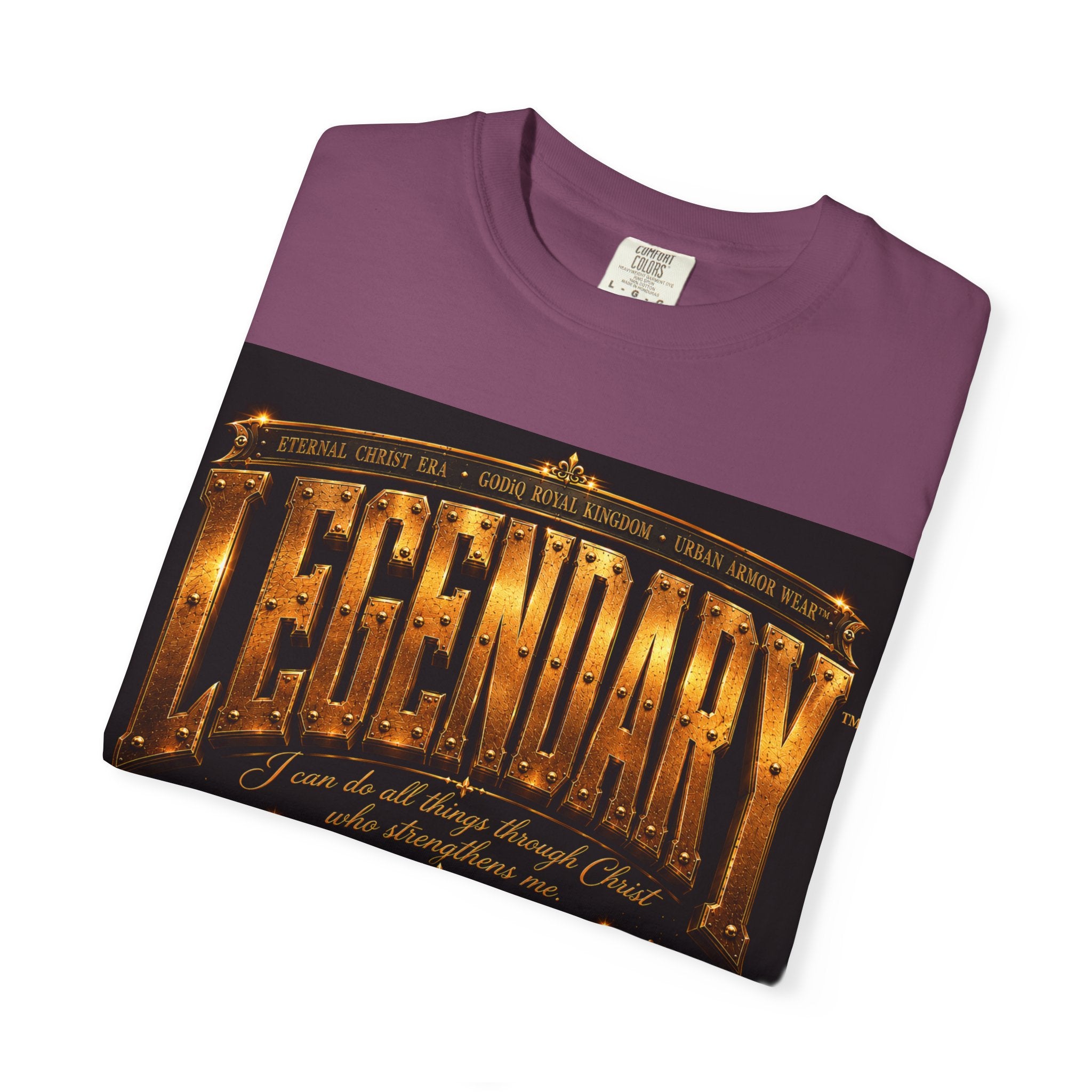 Legendary Impact™ Graphic T-Shirt – Luxury Christian Streetwear | Premium Garment-Dyed Heavyweight Tee | GODiQ Urban Armor™
