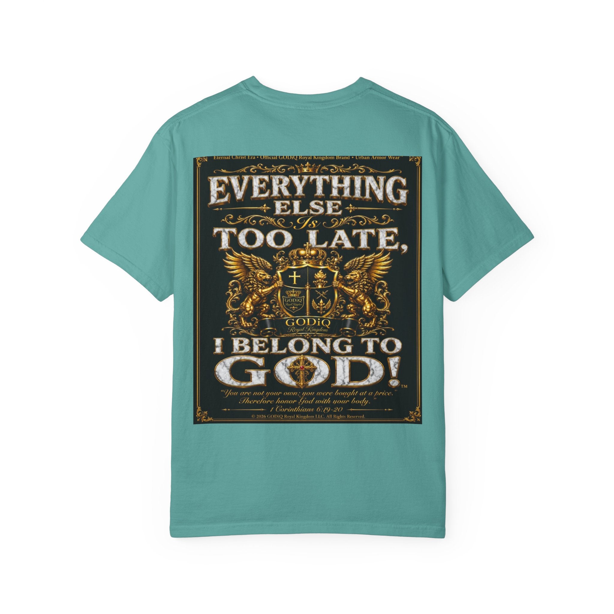 GODiQ™ Royal Kingdom Urban Armor Wear™ "NON NEGOTIABLE™: SOUL SOLD OUT FOR GOD™" Luxury Christian Graphic T-Shirt | Premium Faith Apparel | 24K Gold Heraldic Kingdom Statement Tee