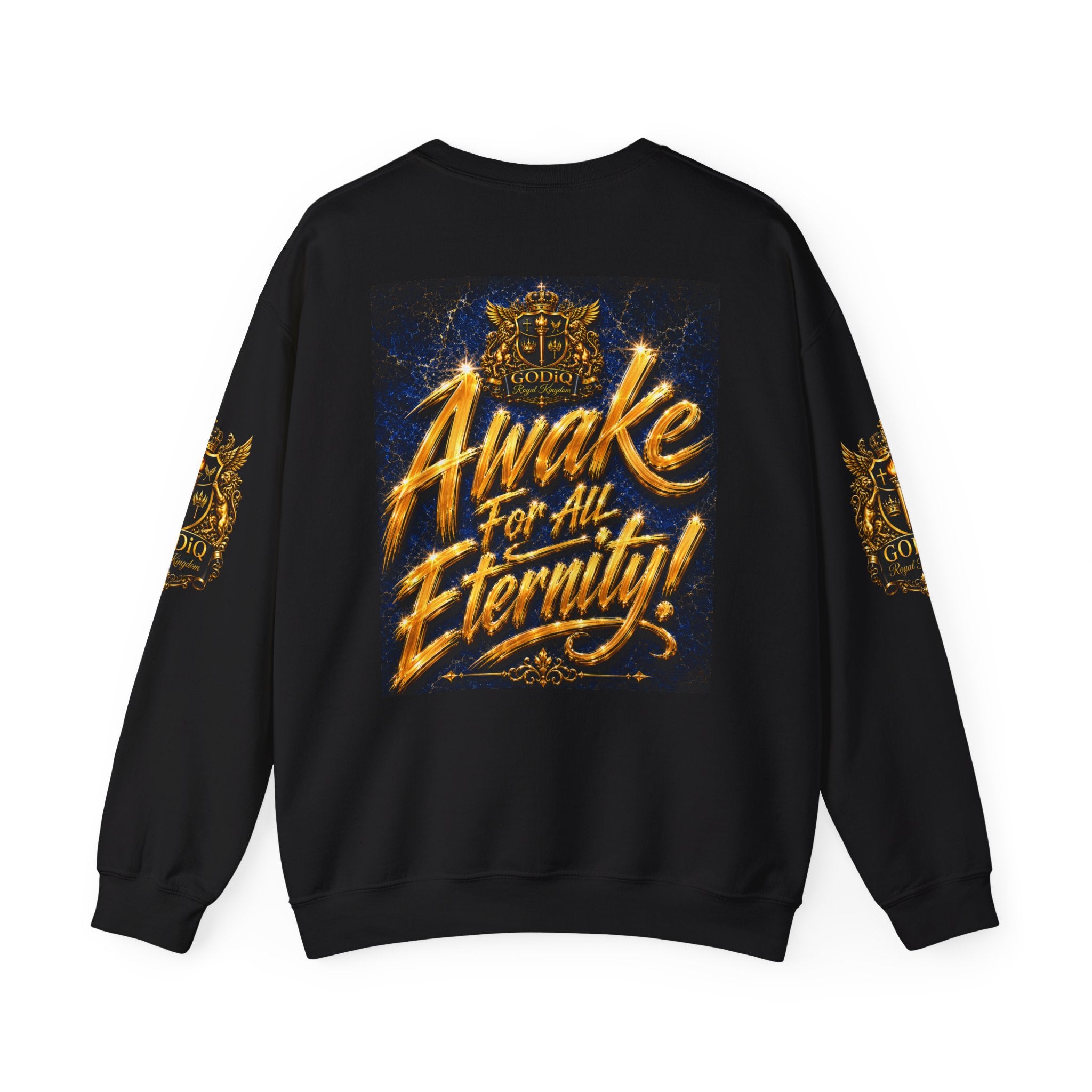 Consciousness Incarnate™ Crewneck Sweatshirt – Luxury Christian Graphic Sweatshirt | "Awake For All Eternity" Premium Kingdom Apparel | GODiQ Royal Kingdom™ Urban Armor Wear