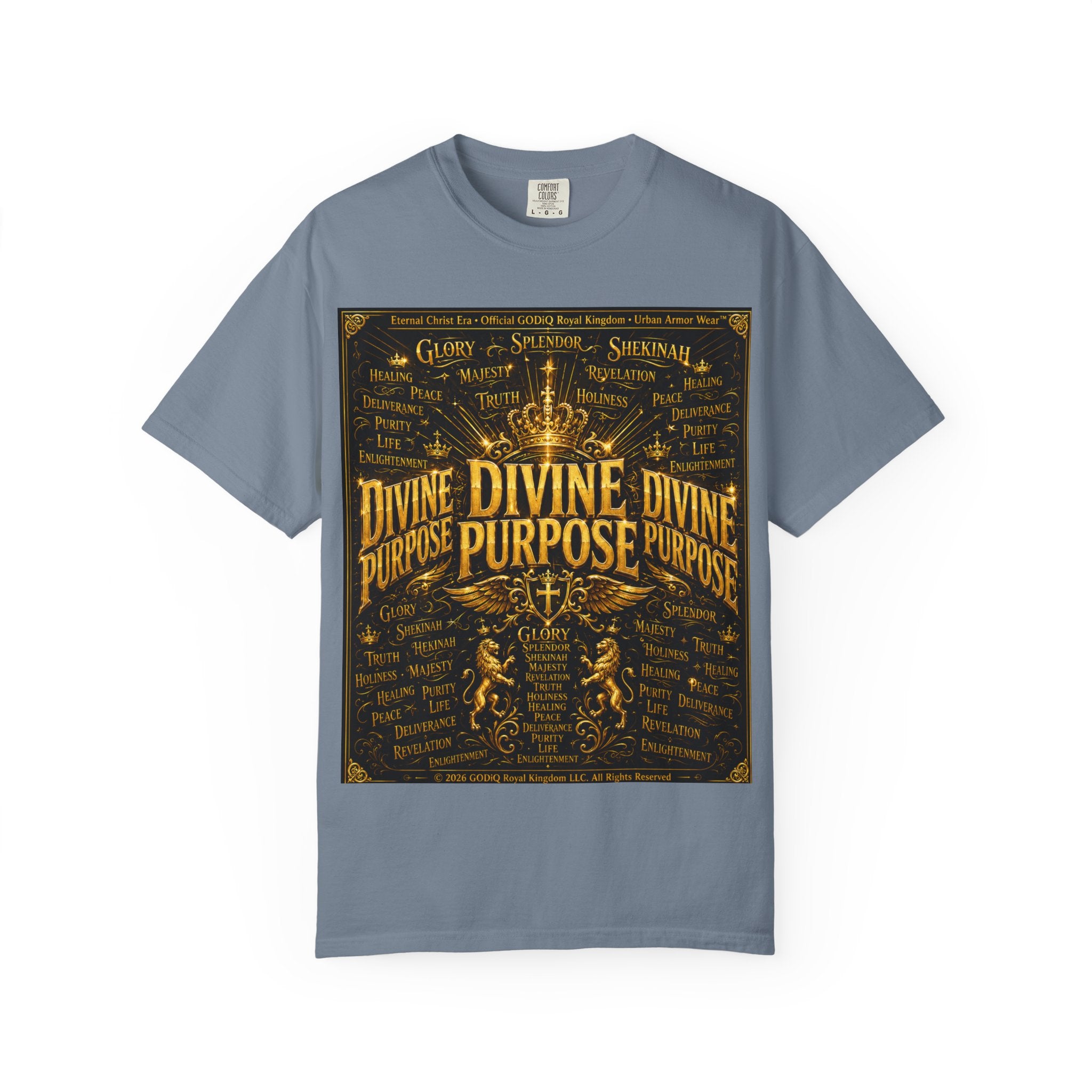 GODiQ Royal Kingdom™ Divine Purpose T-Shirt – "My Ultimate Purpose Is To Glorify You, God" Luxury Christian Graphic Tee | Premium 24K Gold Faith Apparel | Urban Armor Wear™ Inspirational Streetwear...