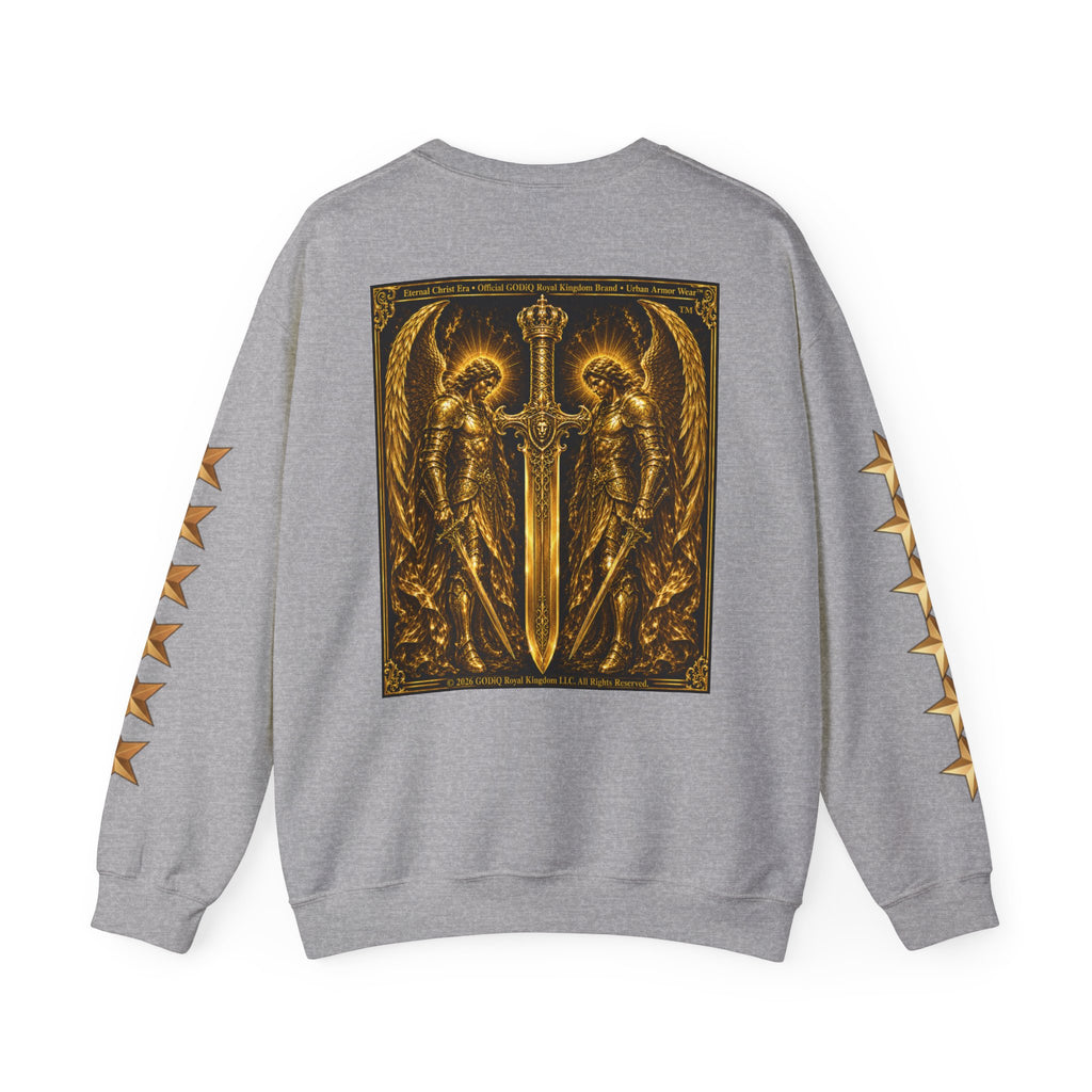 Prayer of the Righteous™ Crewneck Sweatshirt — James 5 Faith Graphic | Luxury Christian Streetwear | GODiQ Royal Kingdom™ Urban Armor Wear™