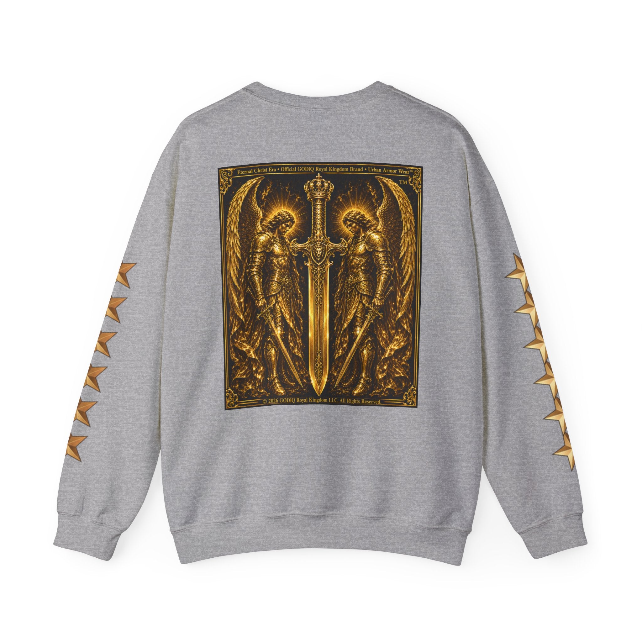 Prayer of the Righteous™ Crewneck Sweatshirt — James 5 Faith Graphic | Luxury Christian Streetwear | GODiQ Royal Kingdom™ Urban Armor Wear™