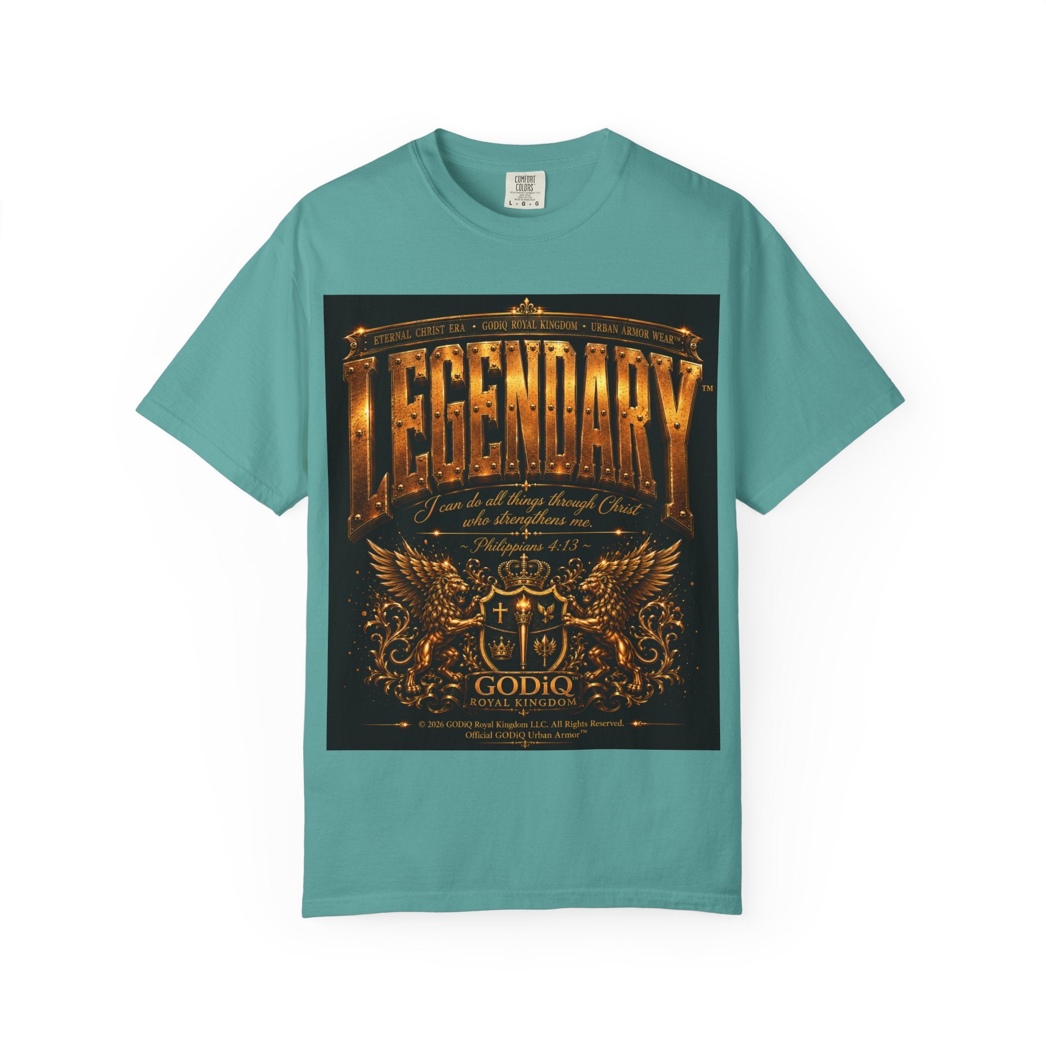 Legendary Impact™ Graphic T-Shirt – Luxury Christian Streetwear | Premium Garment-Dyed Heavyweight Tee | GODiQ Urban Armor™