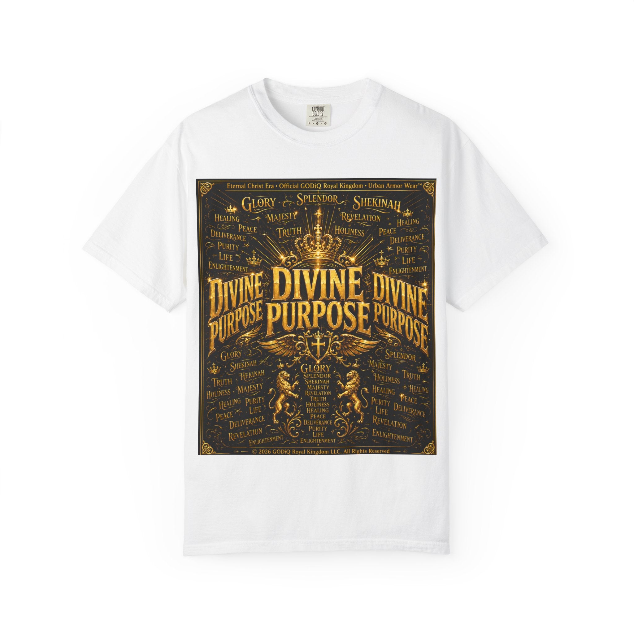 GODiQ Royal Kingdom™ Divine Purpose T-Shirt – "My Ultimate Purpose Is To Glorify You, God" Luxury Christian Graphic Tee | Premium 24K Gold Faith Apparel | Urban Armor Wear™ Inspirational Streetwear...