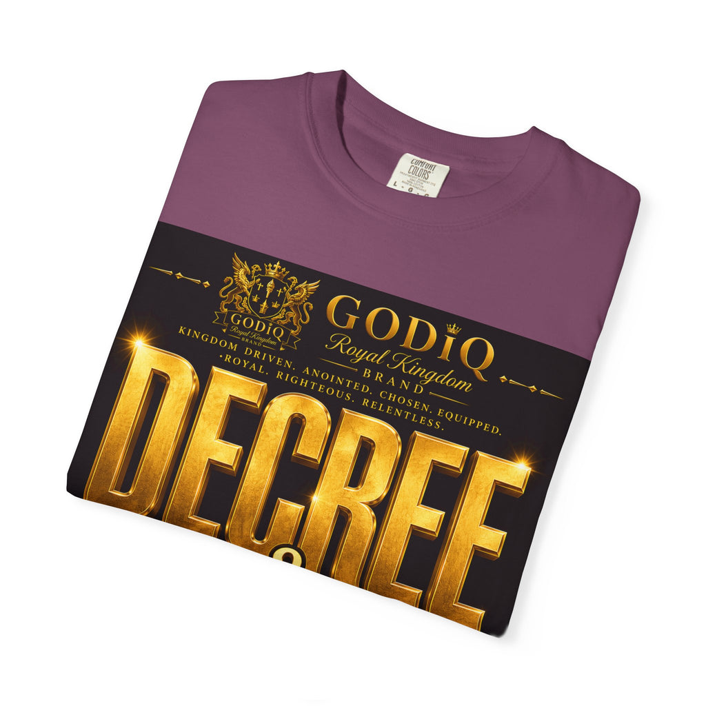 GODiQ Royal Kingdom™ Decree & Declare Christian T-Shirt – Premium Inspirational Faith Tee | "I Am Delivered, Healed, Renewed" Scripture Apparel | Comfort Colors 1717