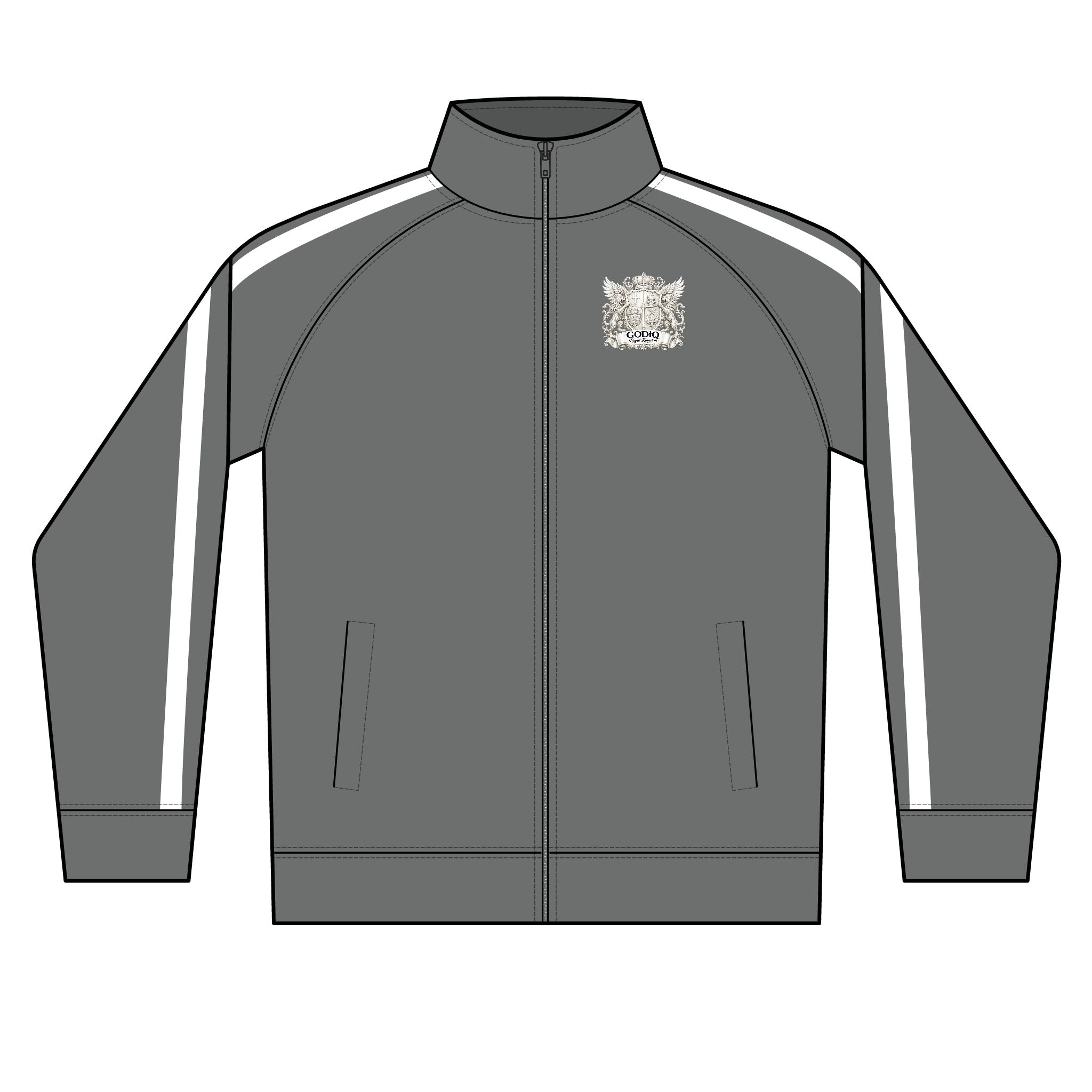GODiQ Men's Lightweight Poly-Tech Full-Zip Track Jacket