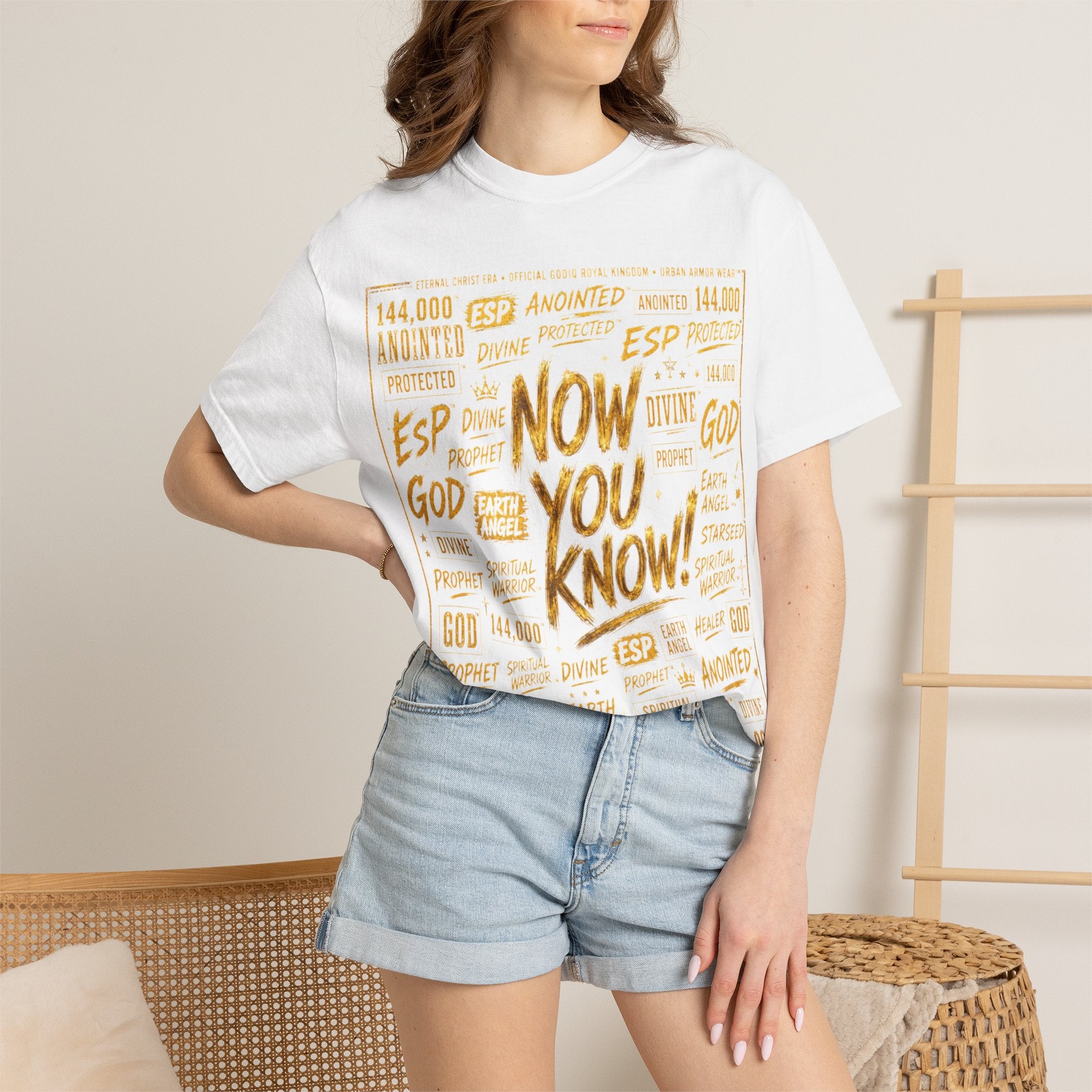 GODiQ Royal Kingdom™ Urban Armor Wear – "Now You Know" 18K Gold Graphic Unisex T-shirt