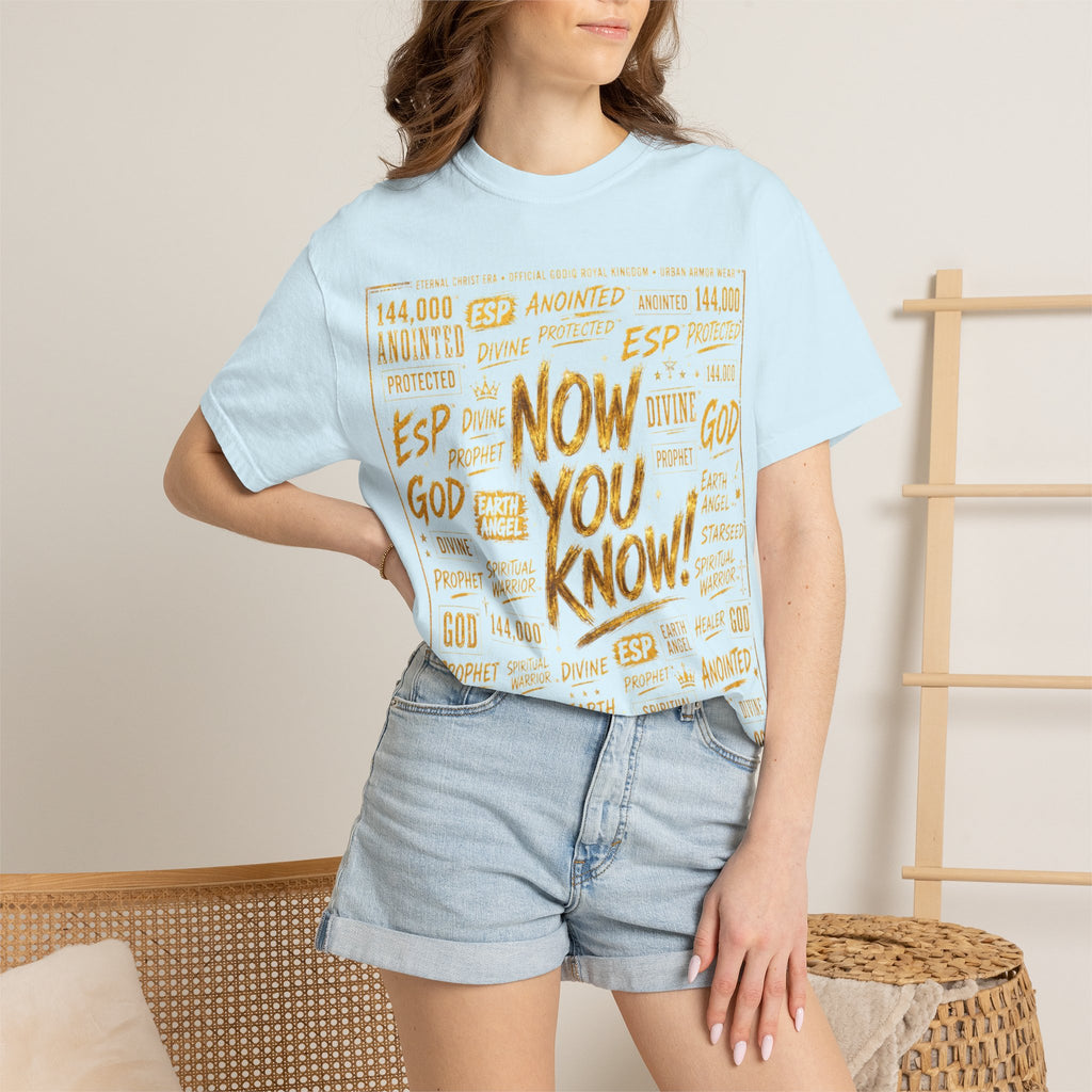 GODiQ Royal Kingdom™ Urban Armor Wear – "Now You Know" 18K Gold Graphic Unisex T-shirt